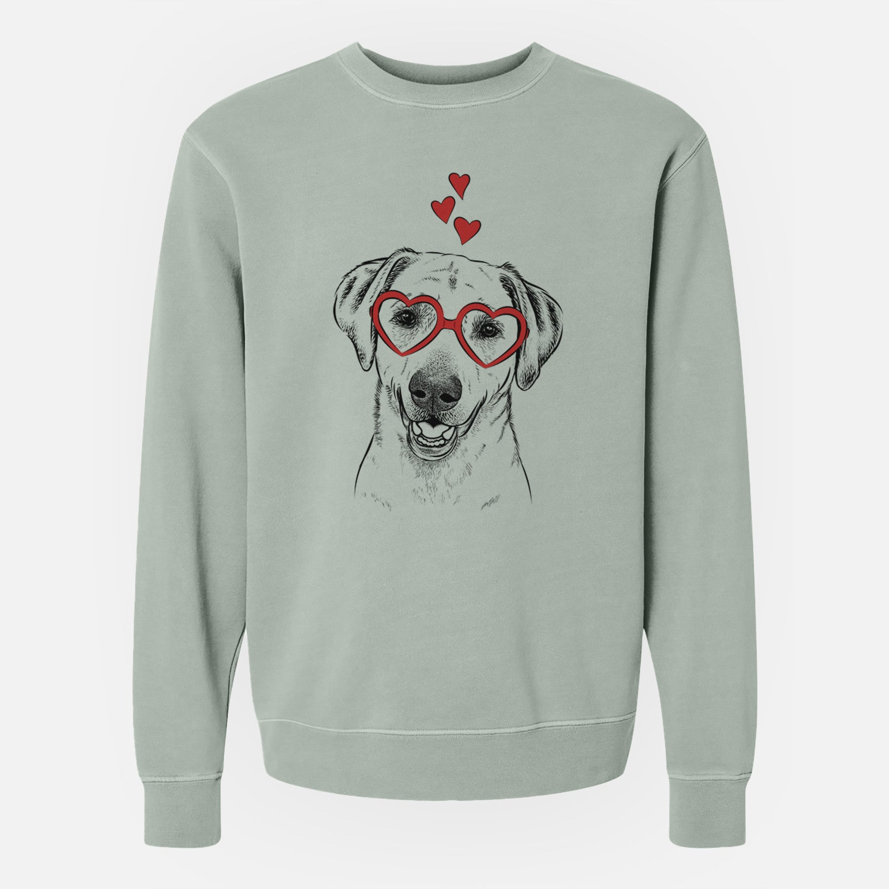 Valentine Rusty the Labrador Retriever - Unisex Pigment Dyed Crew Sweatshirt