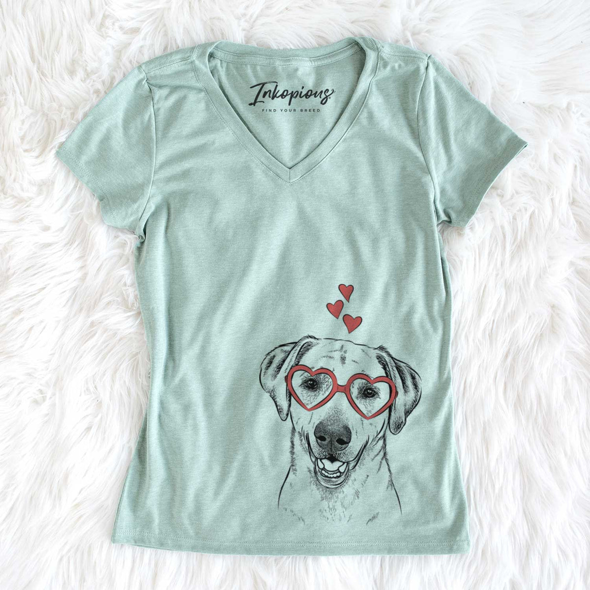 Valentine Rusty the Labrador Retriever - Women&#39;s V-neck Shirt