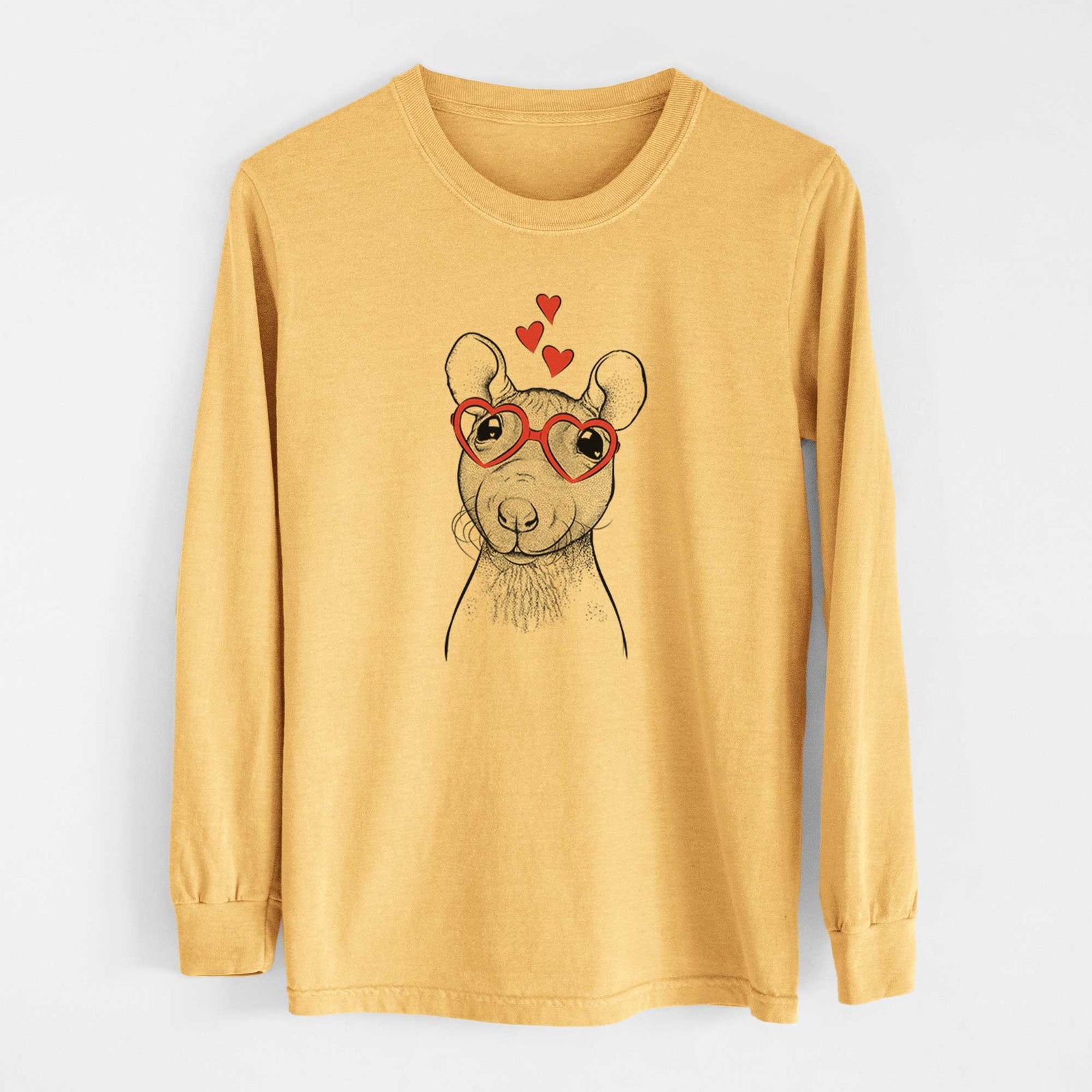 Valentine Ruthie the Hairless Rat - Heavyweight 100% Cotton Long Sleeve
