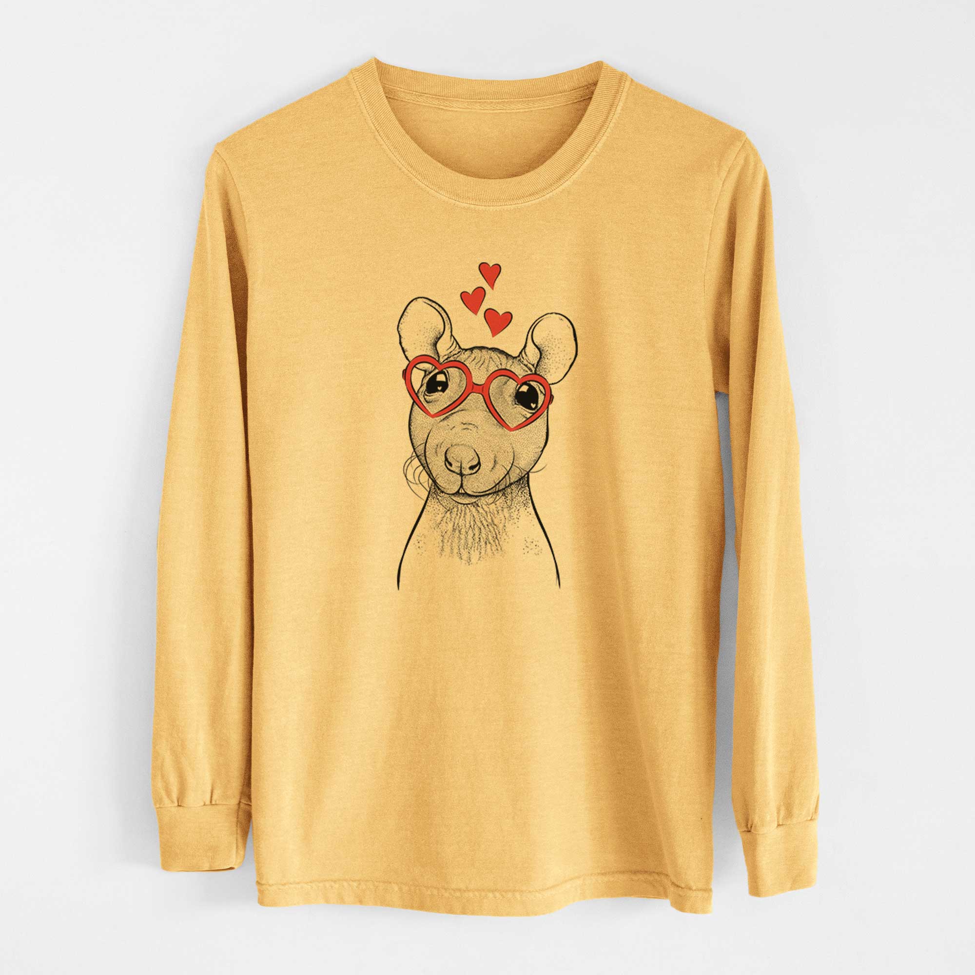 Valentine Ruthie the Hairless Rat - Heavyweight 100% Cotton Long Sleeve