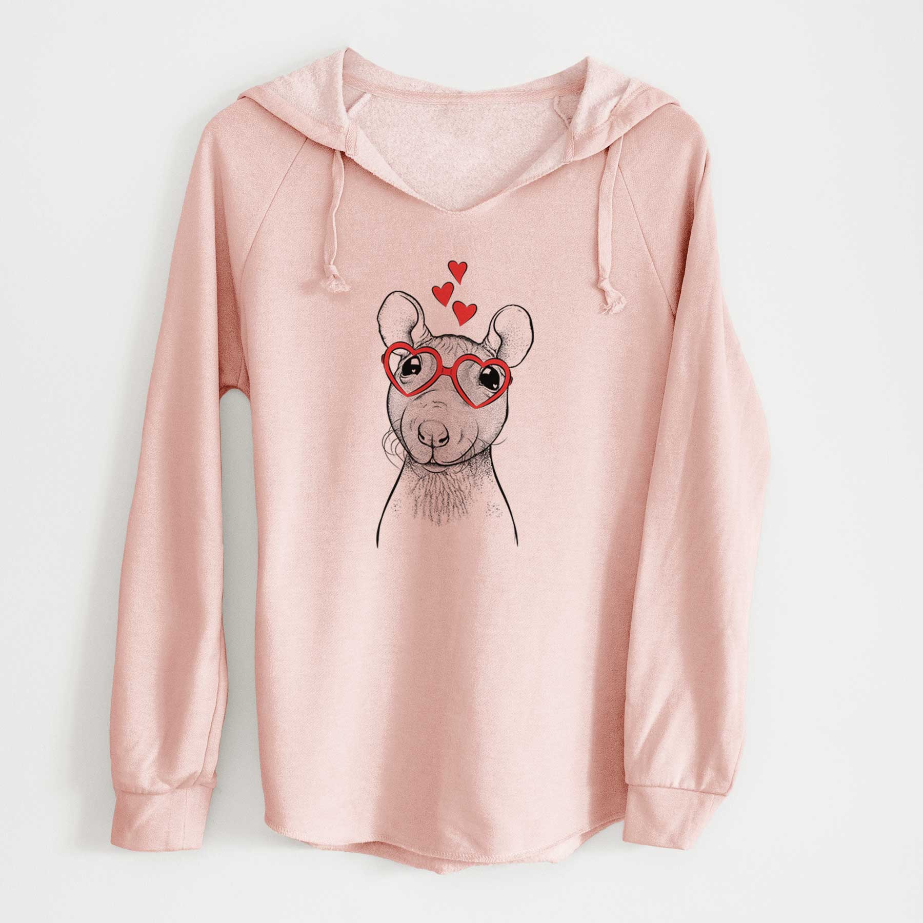 Valentine Ruthie the Hairless Rat - Cali Wave Hooded Sweatshirt