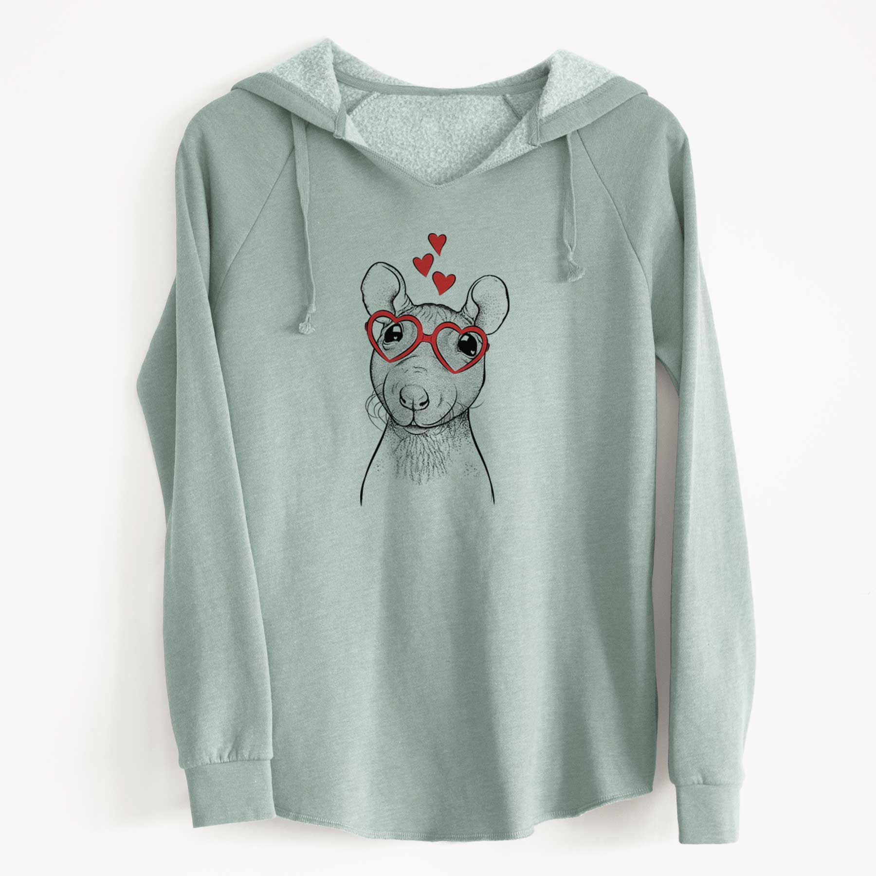 Valentine Ruthie the Hairless Rat - Cali Wave Hooded Sweatshirt