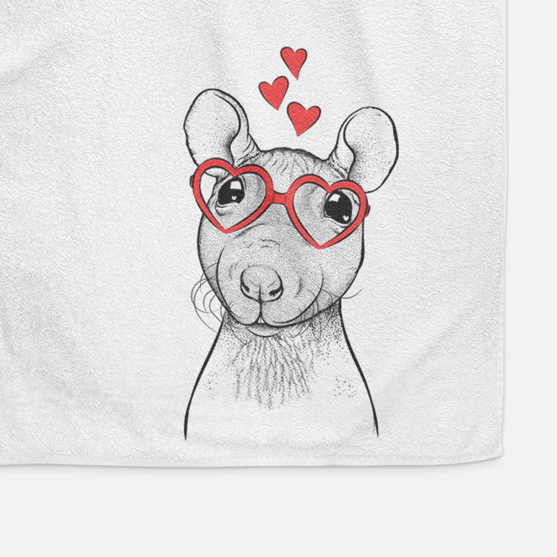 Ruthie the Hairless Rat Decorative Hand Towel