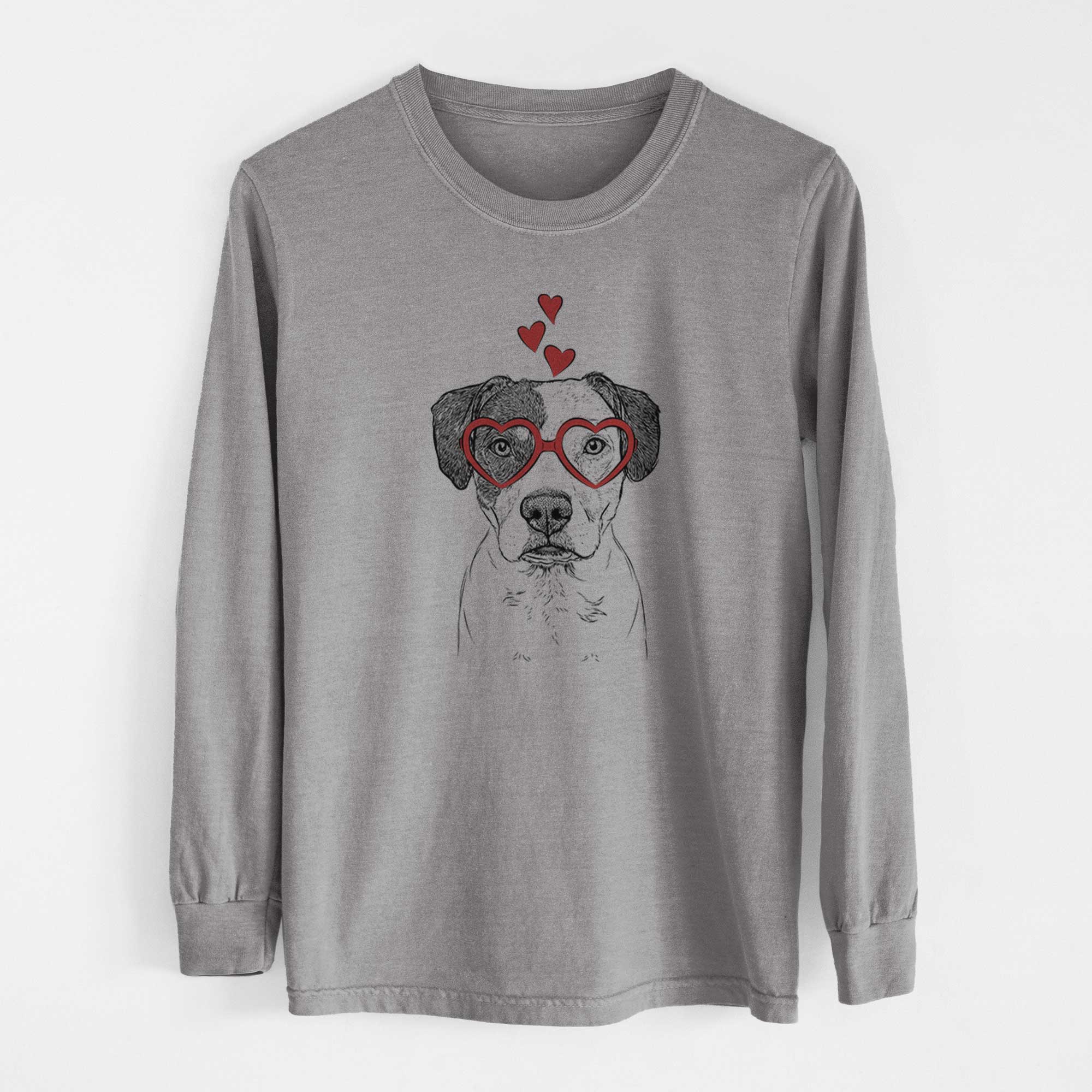 Valentine Ryleigh the Beagle Pitbull Mix - Heavyweight 100% Cotton Long Sleeve