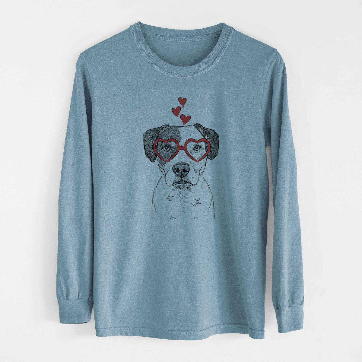 Valentine Ryleigh the Beagle Pitbull Mix - Heavyweight 100% Cotton Long Sleeve