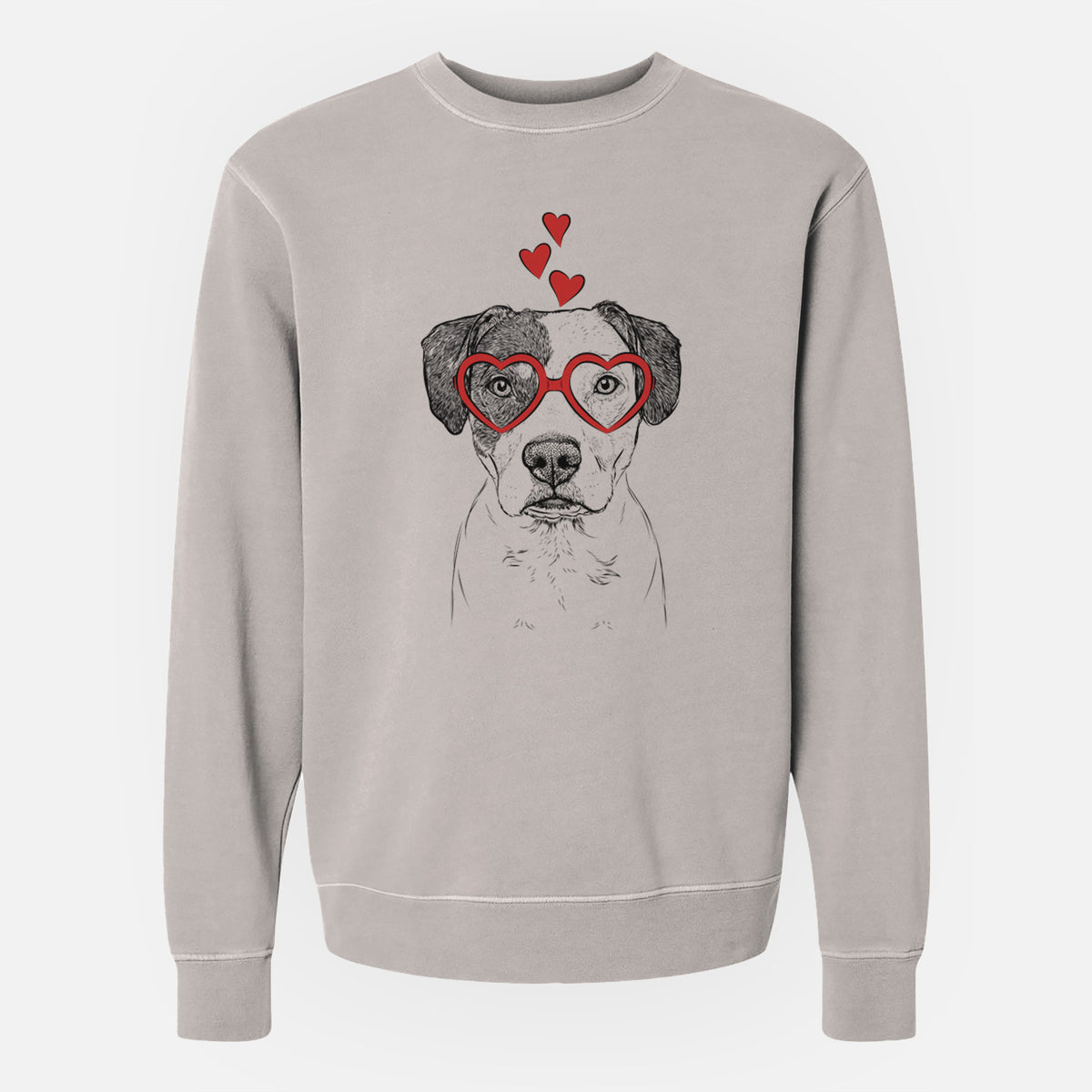 Valentine Ryleigh the Beagle Pitbull Mix - Unisex Pigment Dyed Crew Sweatshirt