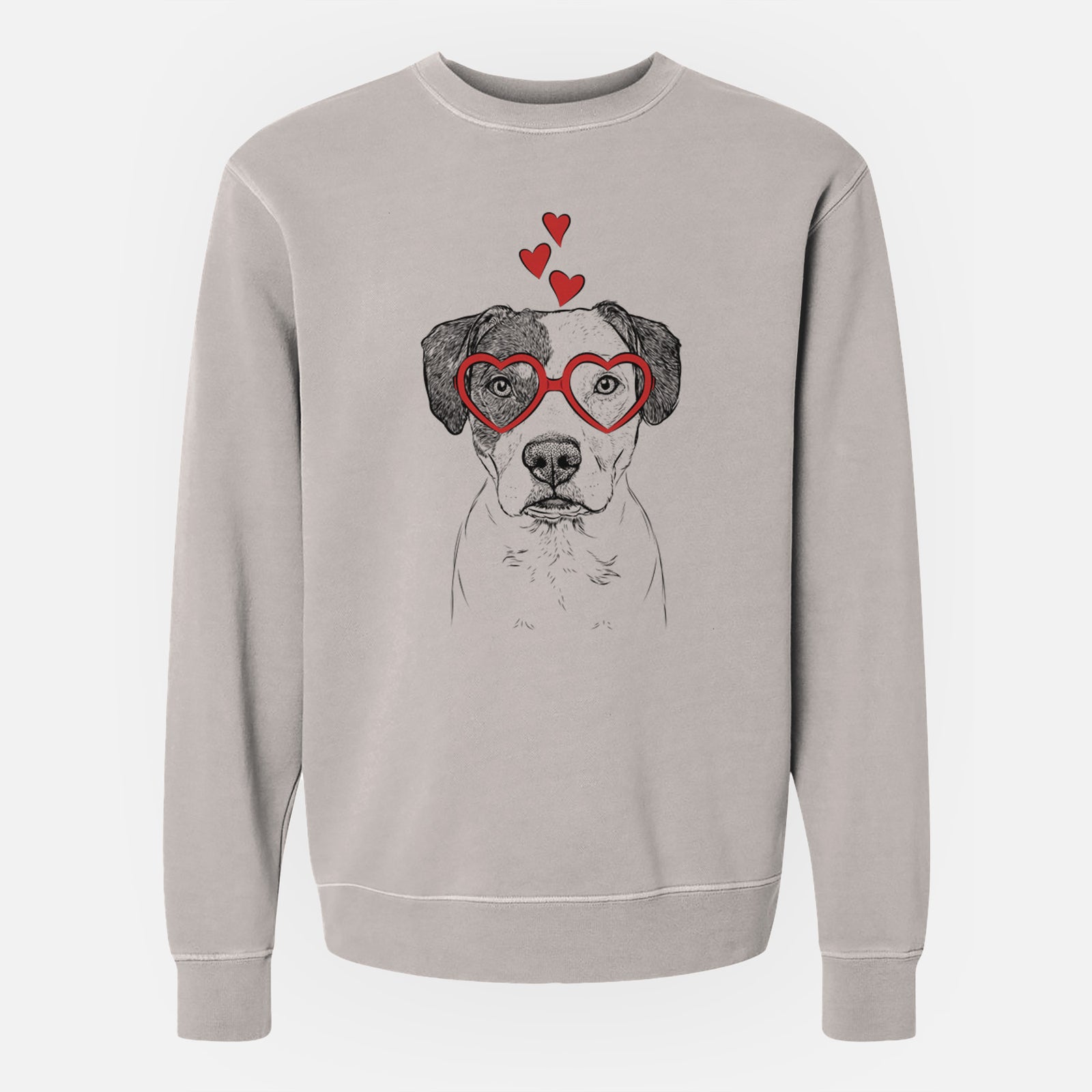 Valentine Ryleigh the Beagle Pitbull Mix - Unisex Pigment Dyed Crew Sweatshirt