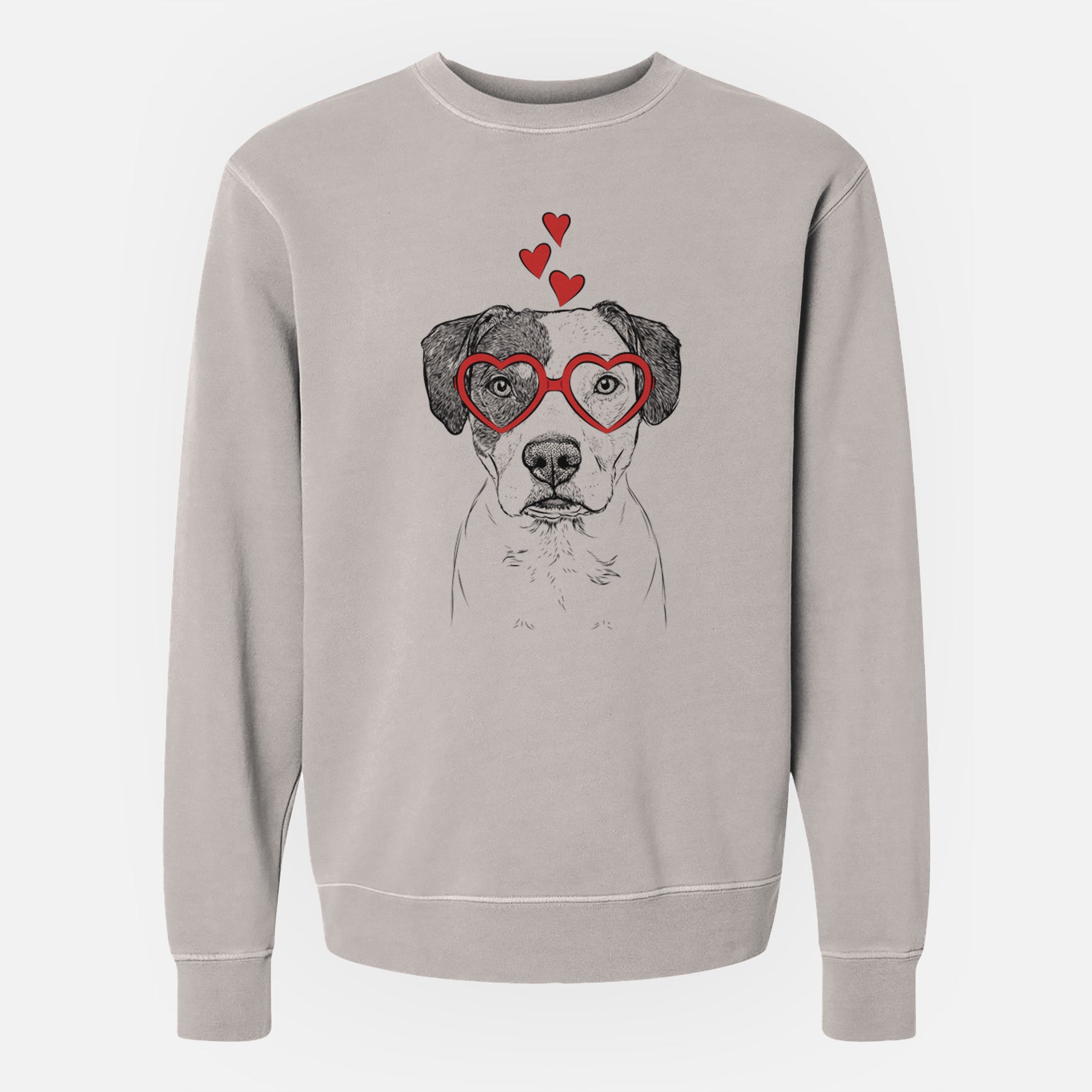 Valentine Ryleigh the Beagle Pitbull Mix - Unisex Pigment Dyed Crew Sweatshirt