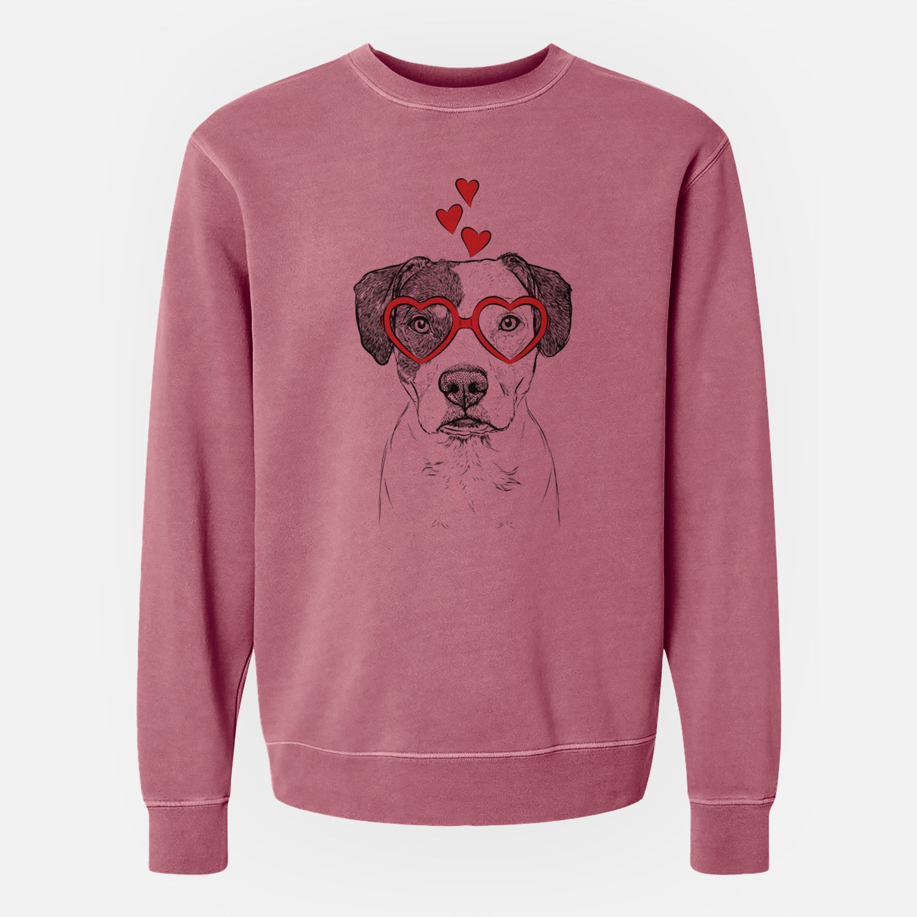 Valentine Ryleigh the Beagle Pitbull Mix - Unisex Pigment Dyed Crew Sweatshirt