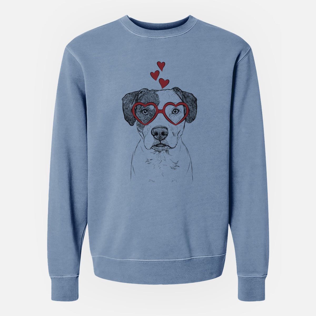 Valentine Ryleigh the Beagle Pitbull Mix - Unisex Pigment Dyed Crew Sweatshirt