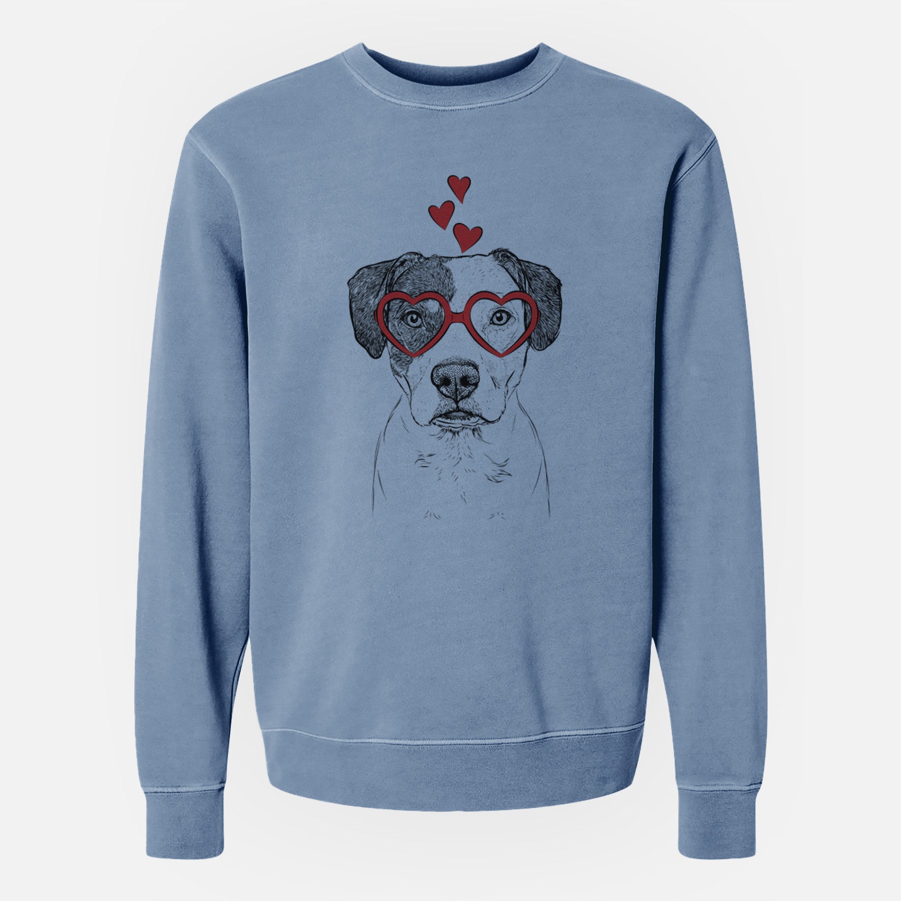 Valentine Ryleigh the Beagle Pitbull Mix - Unisex Pigment Dyed Crew Sweatshirt