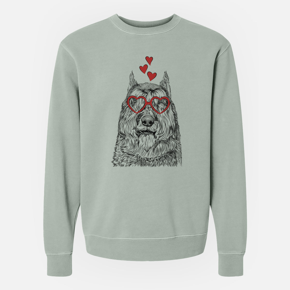 Valentine Sabre the Bouvier Des Flandres - Unisex Pigment Dyed Crew Sweatshirt