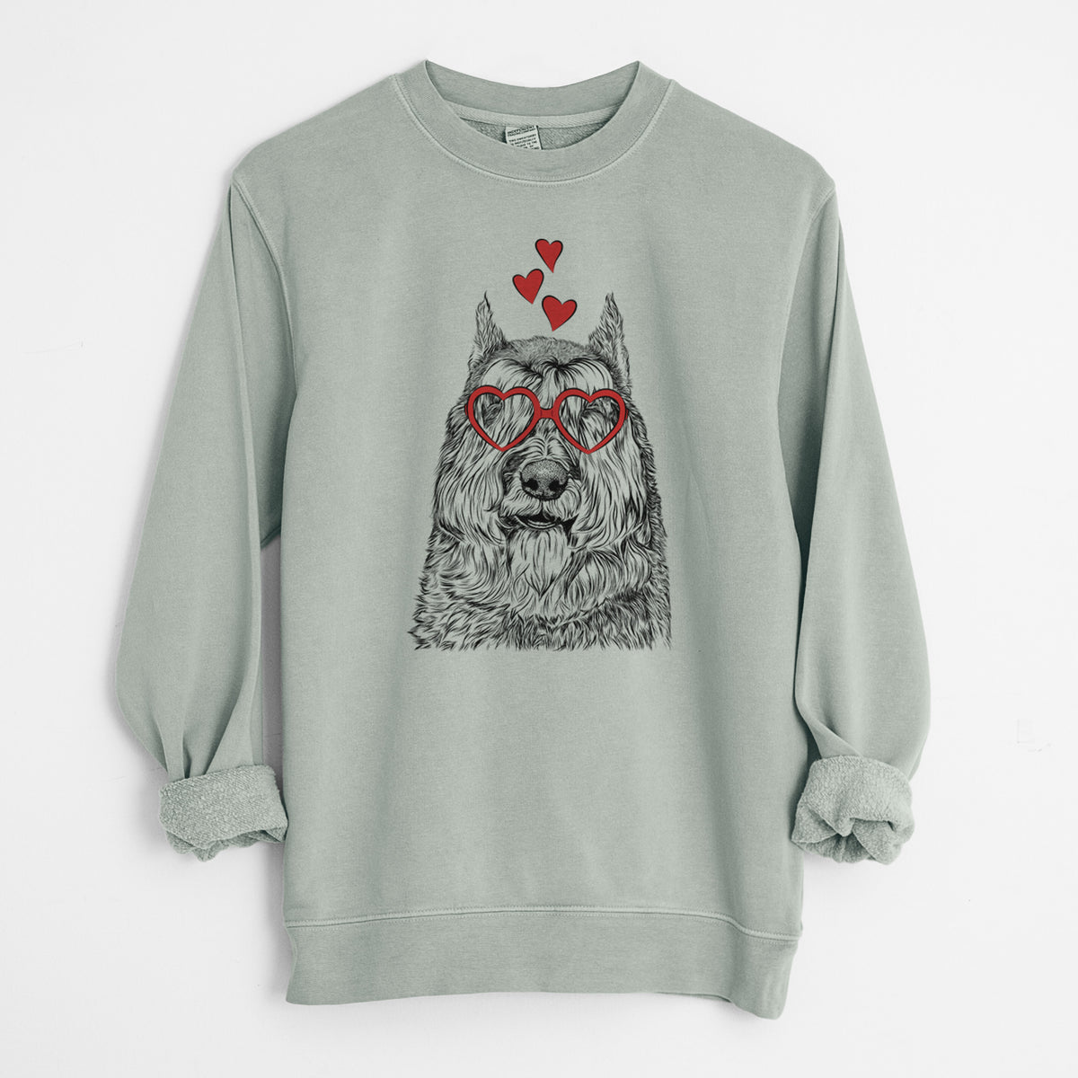 Valentine Sabre the Bouvier Des Flandres - Unisex Pigment Dyed Crew Sweatshirt