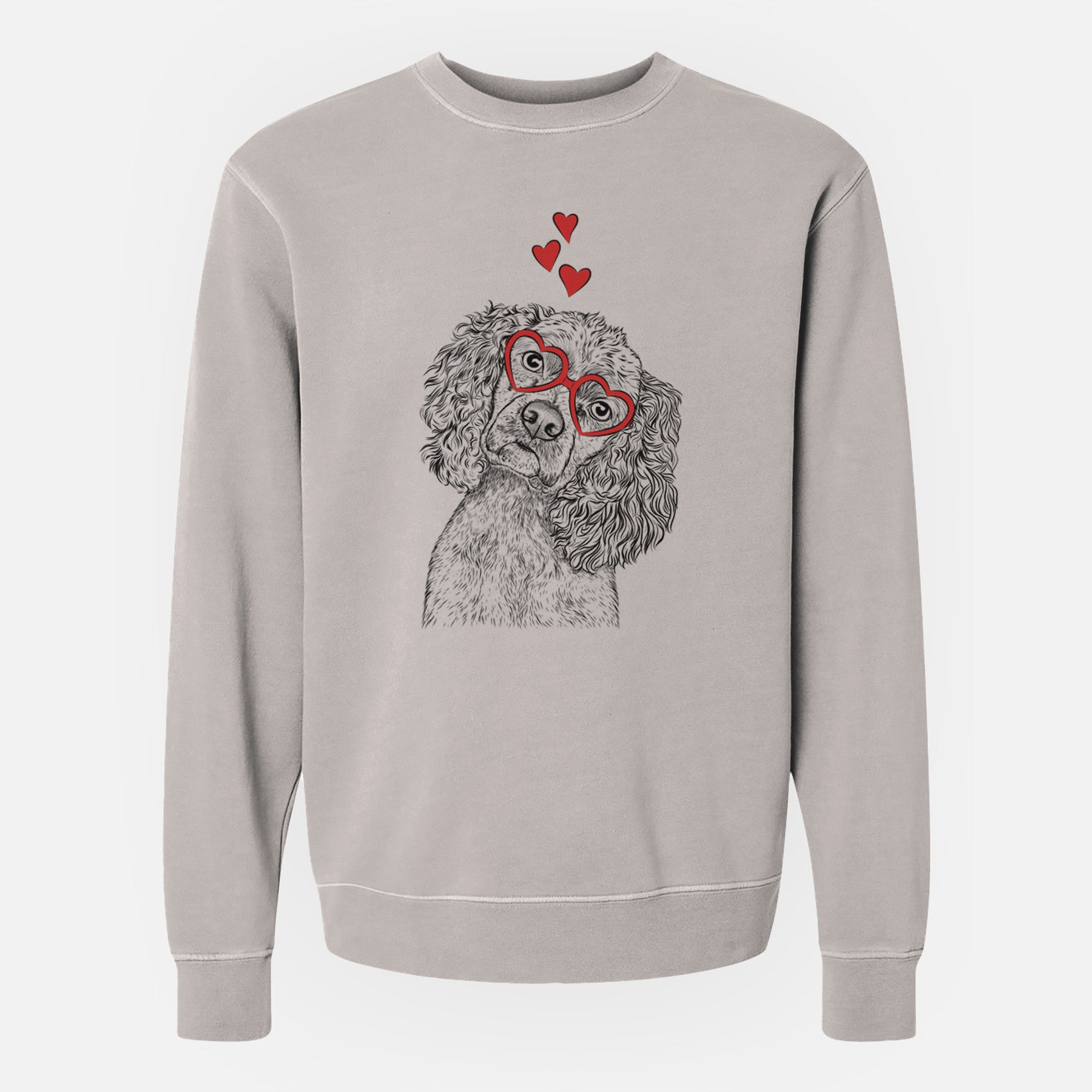 Valentine Sadie the Cocker Spaniel - Unisex Pigment Dyed Crew Sweatshirt