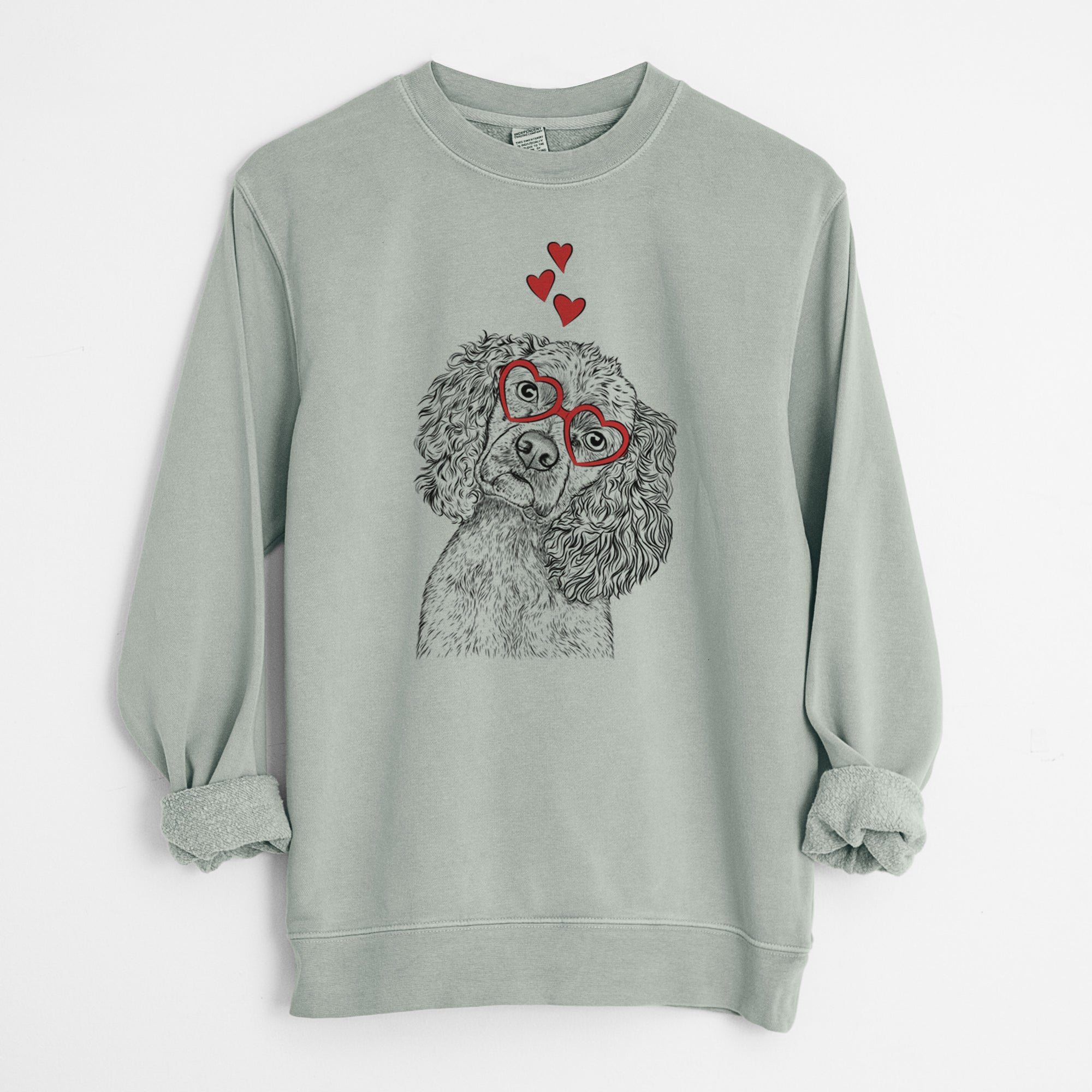 Valentine Sadie the Cocker Spaniel - Unisex Pigment Dyed Crew Sweatshirt