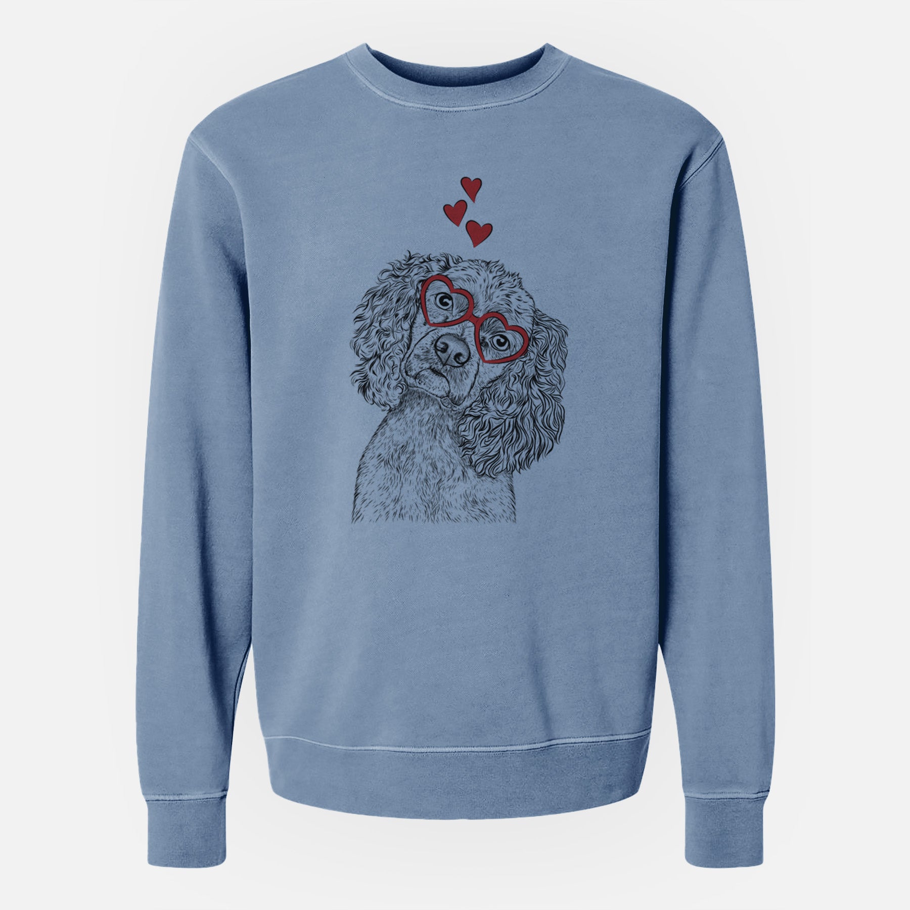 Valentine Sadie the Cocker Spaniel - Unisex Pigment Dyed Crew Sweatshirt