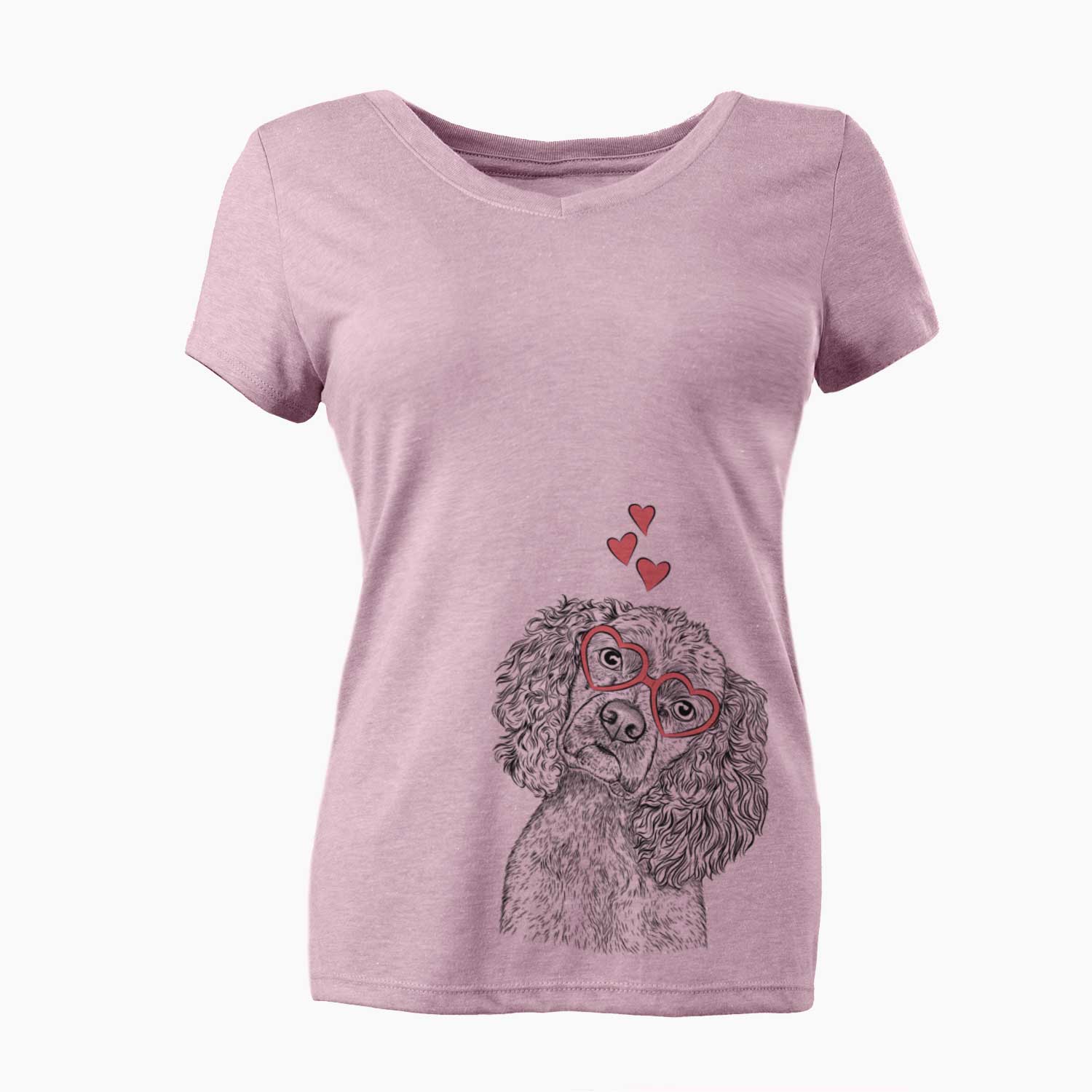 Valentine Sadie the Cocker Spaniel - Women's V-neck Shirt