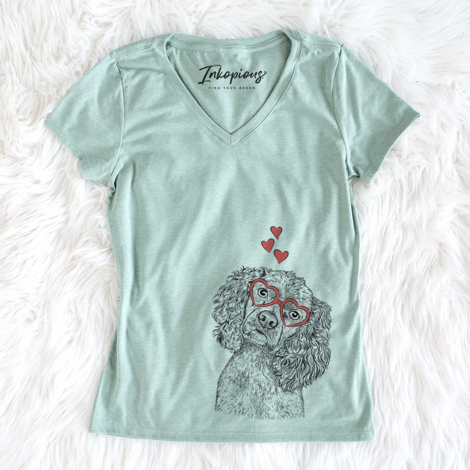 Valentine Sadie the Cocker Spaniel - Women's V-neck Shirt