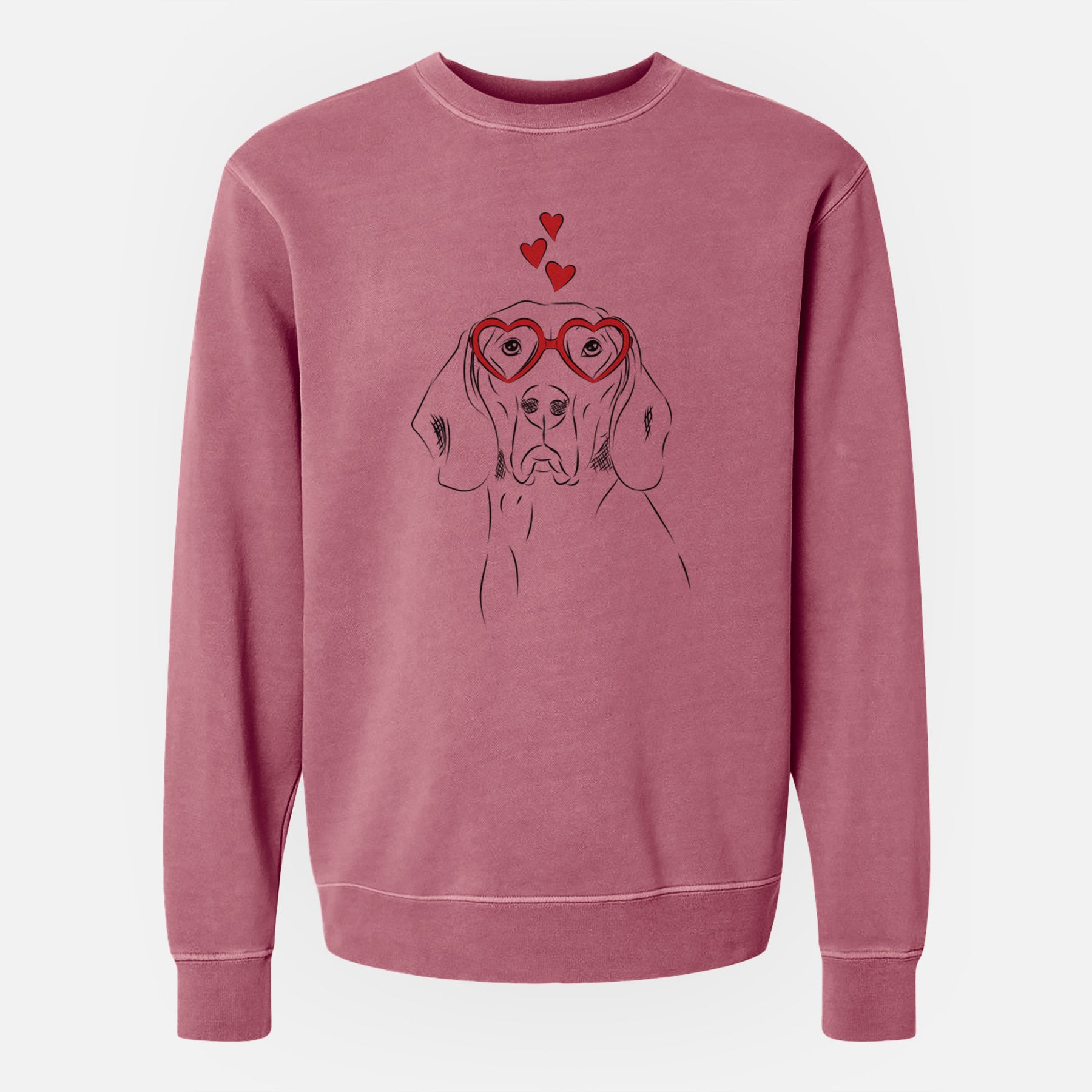 Valentine Sagan the Coonhound - Unisex Pigment Dyed Crew Sweatshirt