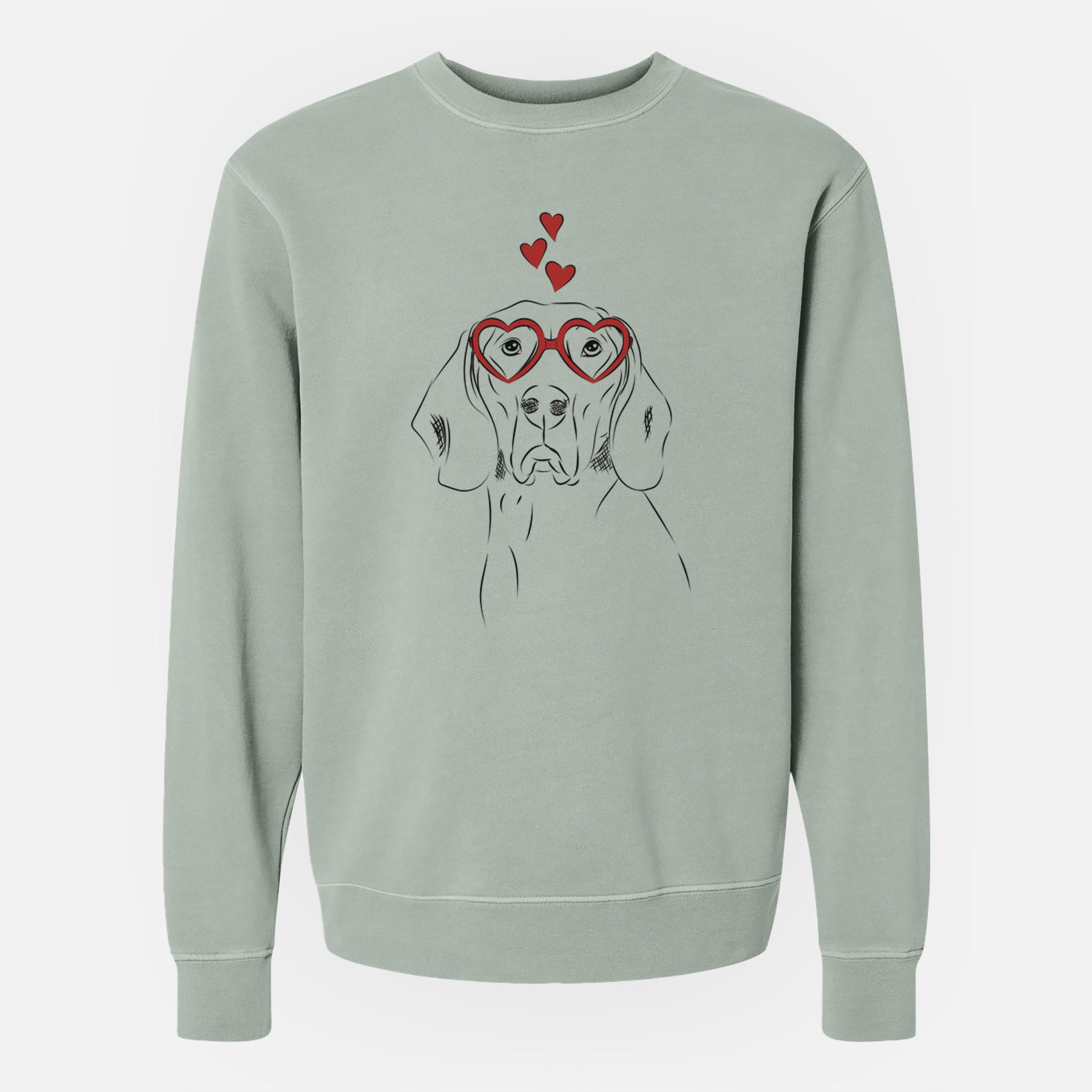 Valentine Sagan the Coonhound - Unisex Pigment Dyed Crew Sweatshirt