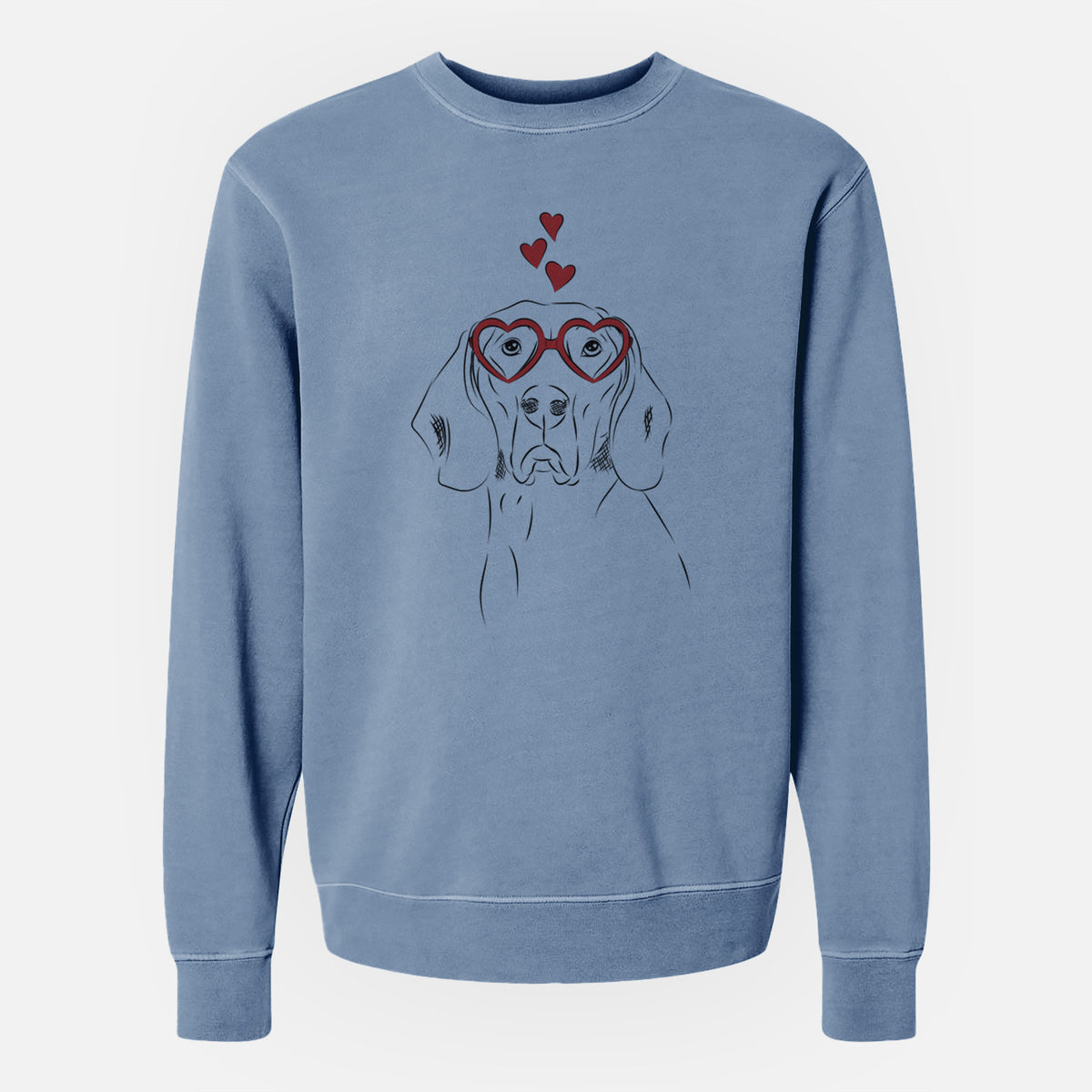 Valentine Sagan the Coonhound - Unisex Pigment Dyed Crew Sweatshirt
