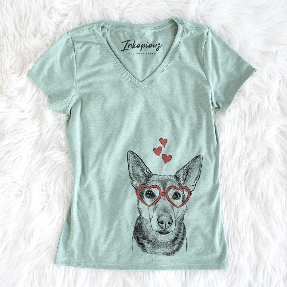 Valentine Sammie the Mixed Breed - Women&#39;s V-neck Shirt