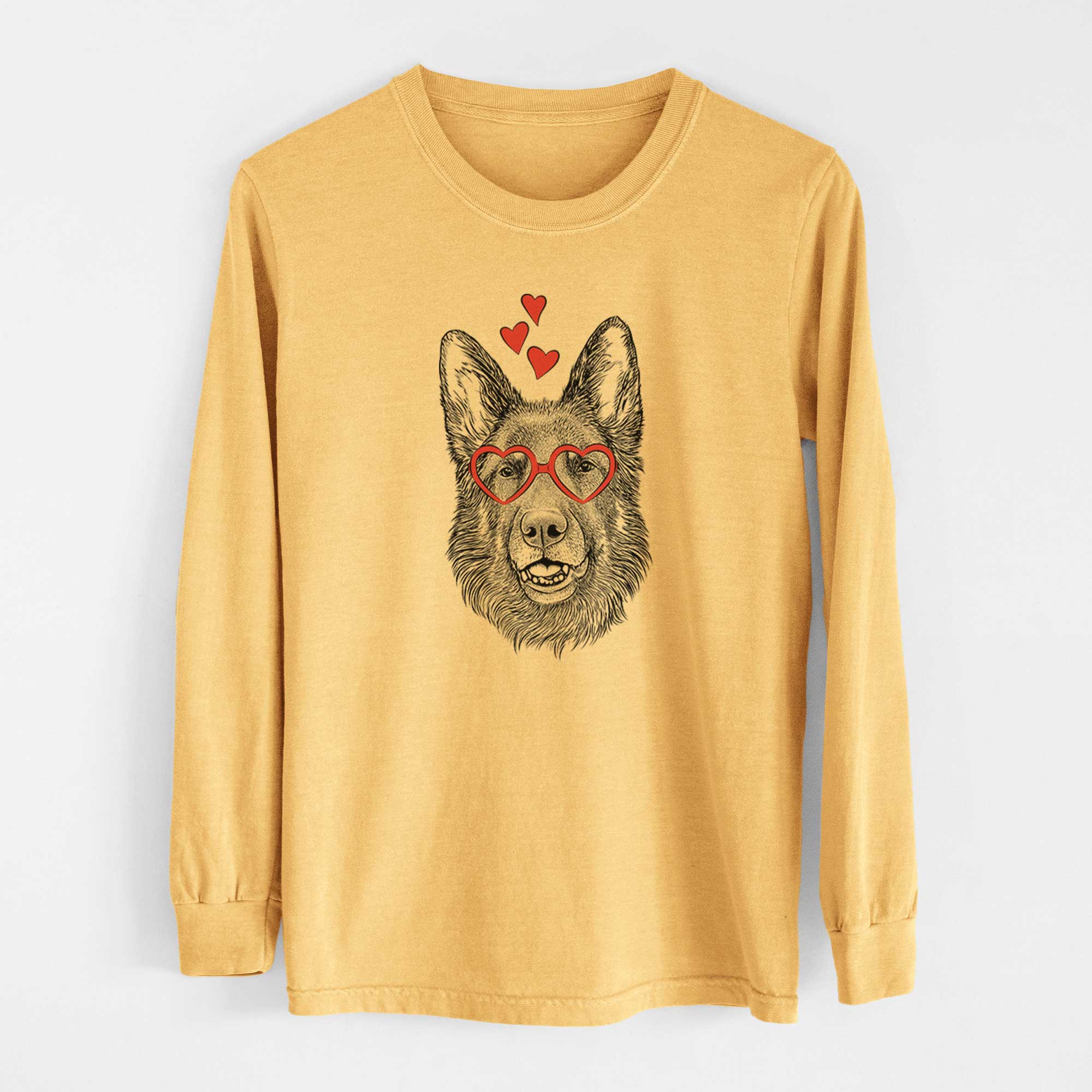 Valentine Sammie the German Shepherd - Heavyweight 100% Cotton Long Sleeve