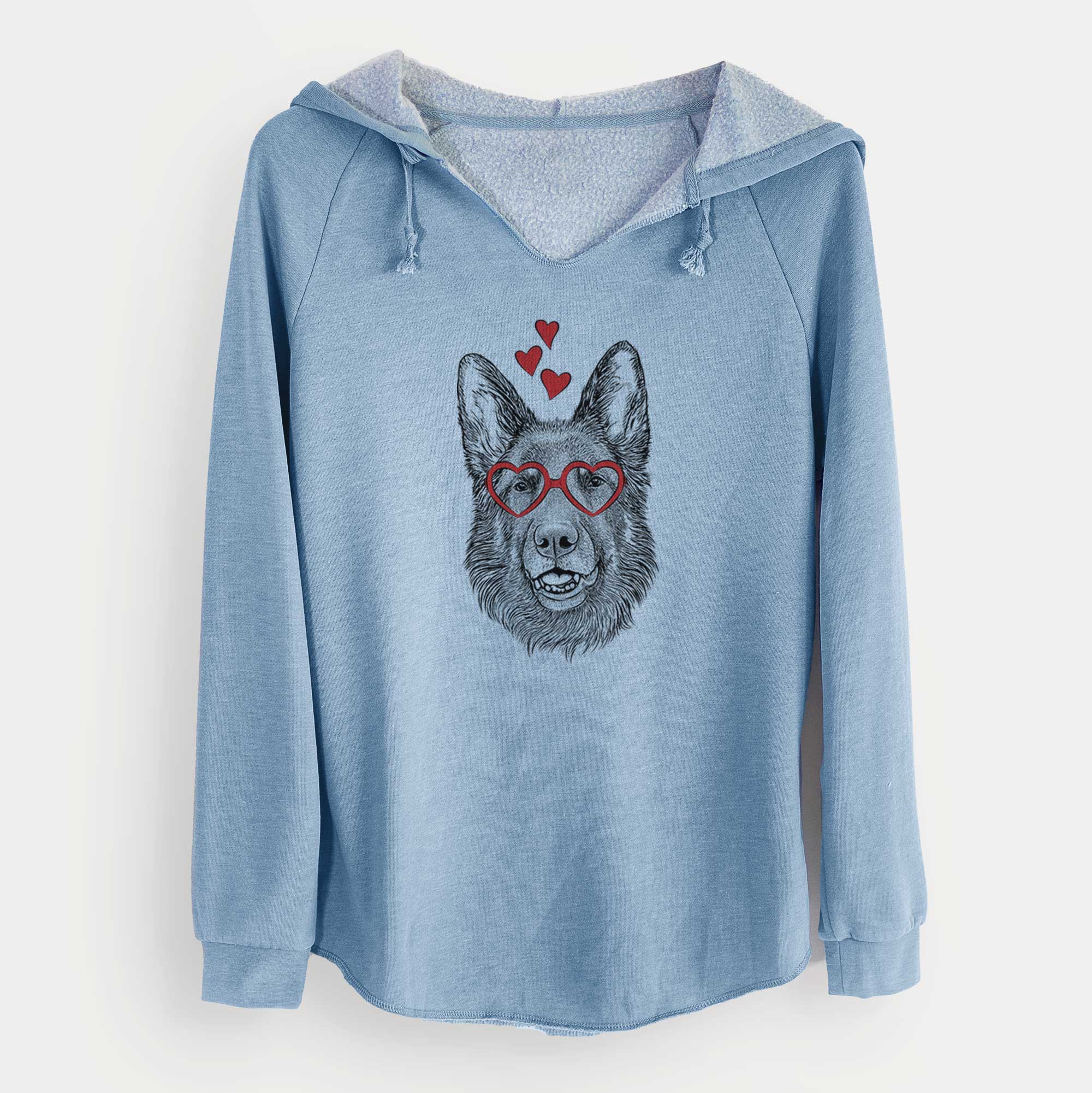 Valentine Sammie the German Shepherd - Cali Wave Hooded Sweatshirt