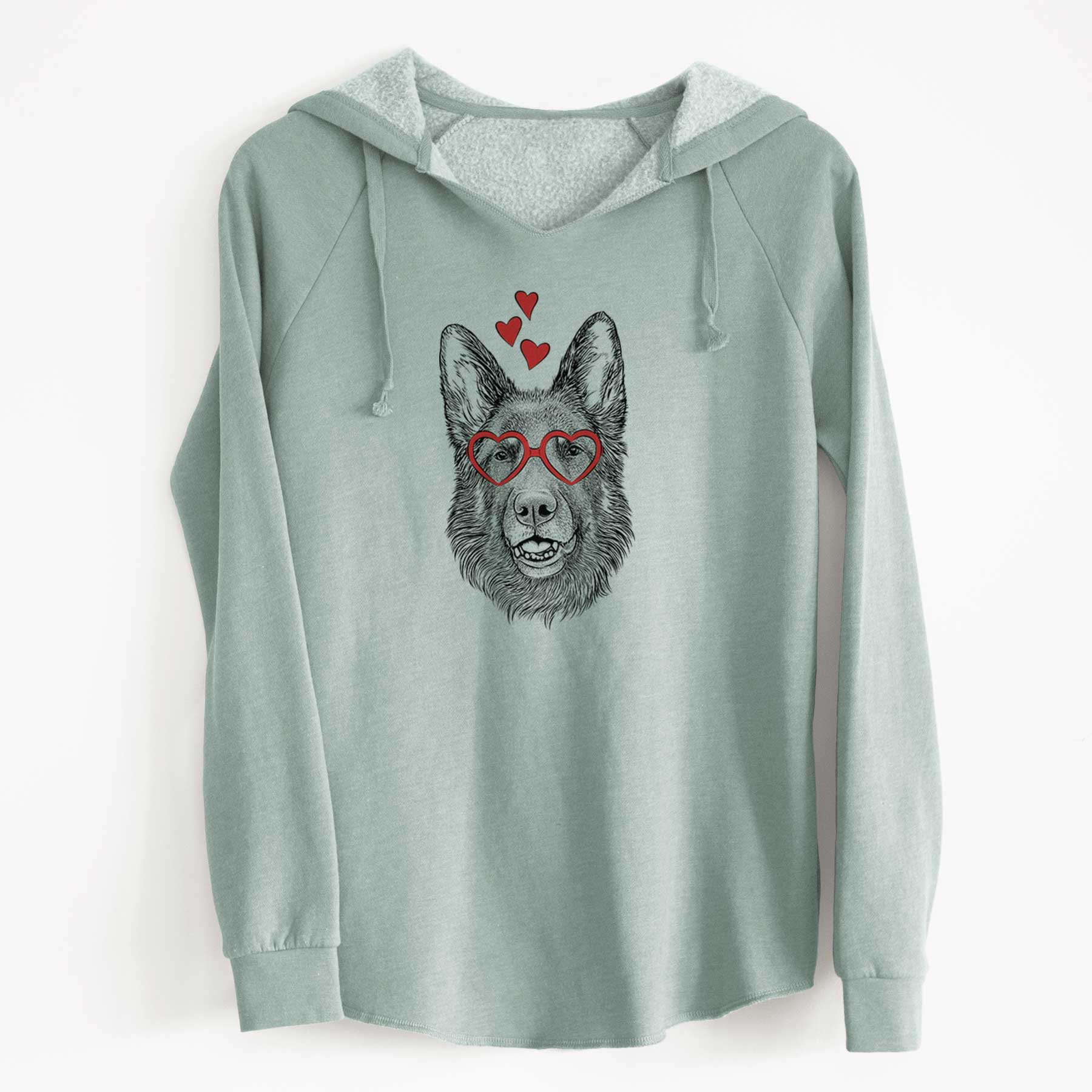 Valentine Sammie the German Shepherd - Cali Wave Hooded Sweatshirt