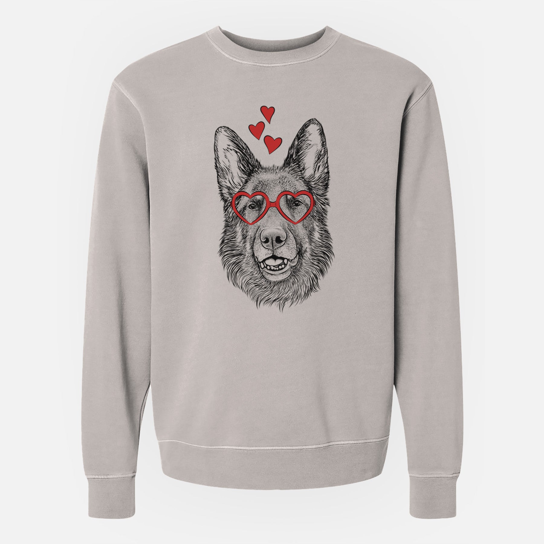 Valentine Sammie the German Shepherd - Unisex Pigment Dyed Crew Sweatshirt