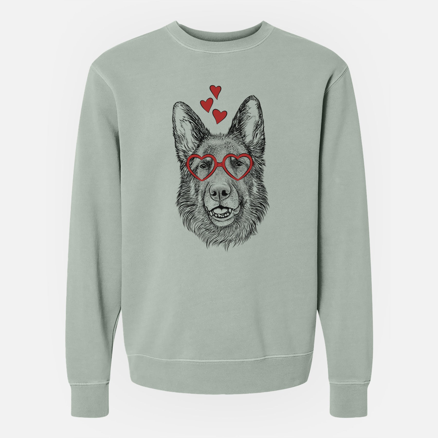 Valentine Sammie the German Shepherd - Unisex Pigment Dyed Crew Sweatshirt