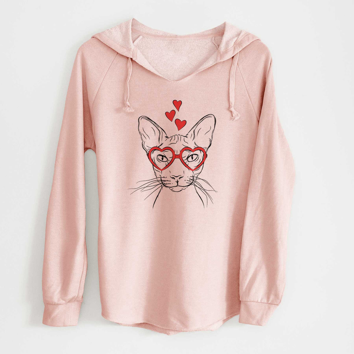 Valentine Sammy the Spinx Cat - Cali Wave Hooded Sweatshirt