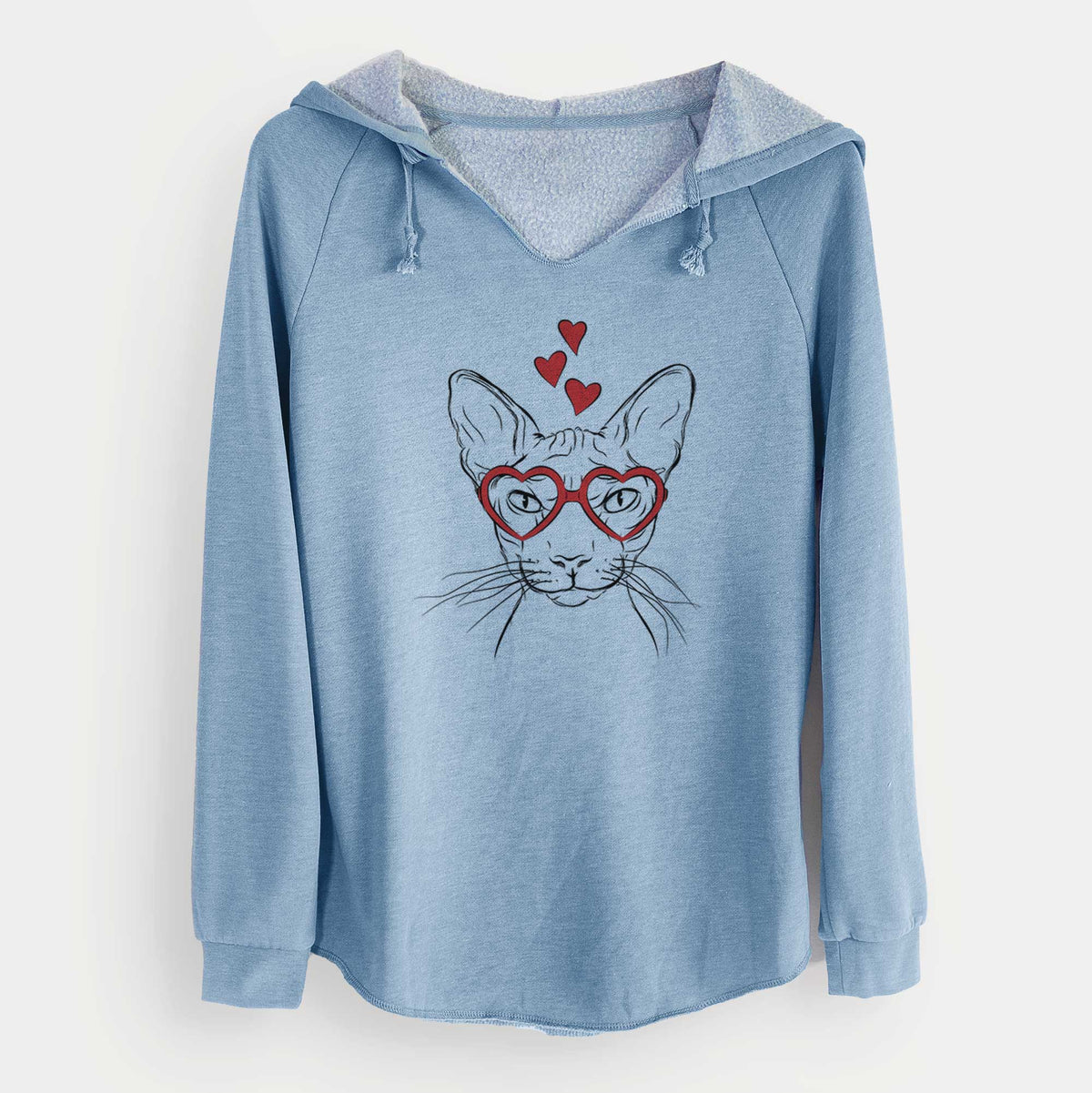 Valentine Sammy the Spinx Cat - Cali Wave Hooded Sweatshirt
