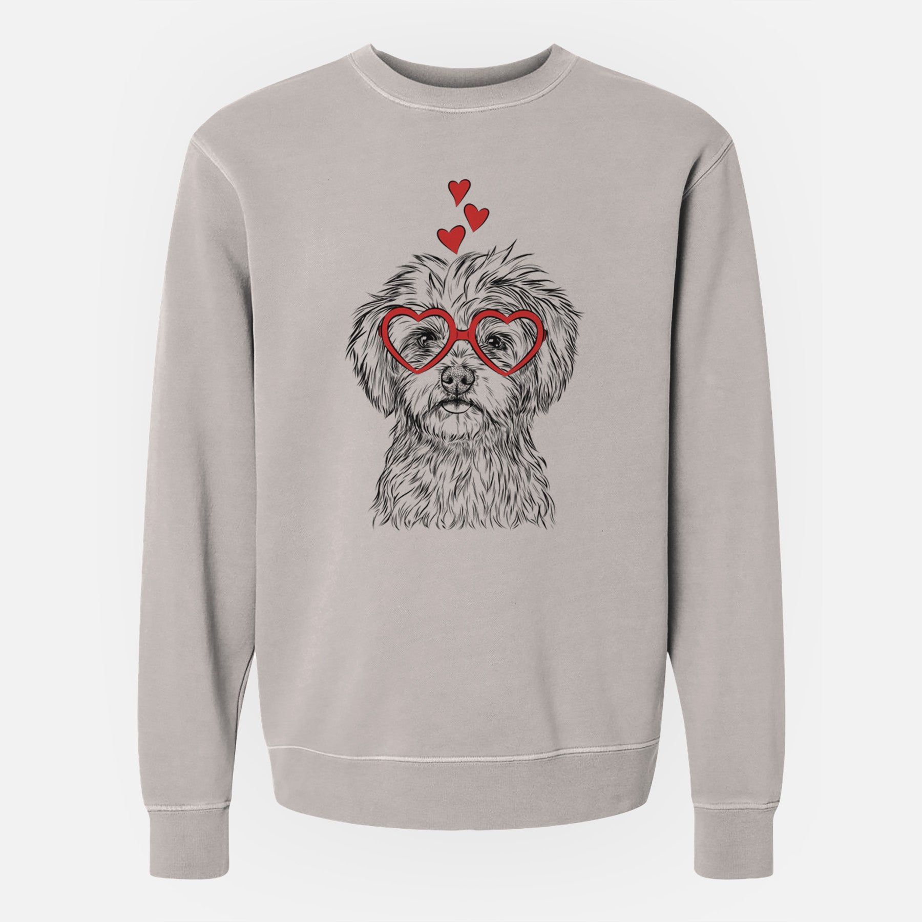 Valentine Sammy the Shorkie - Unisex Pigment Dyed Crew Sweatshirt