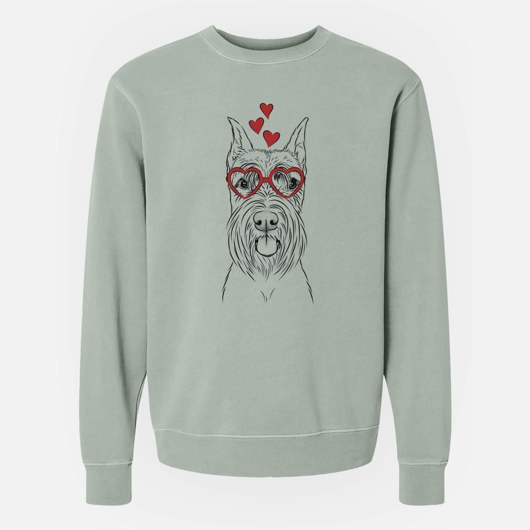 Valentine Samuel the Standard Schnauzer - Unisex Pigment Dyed Crew Sweatshirt