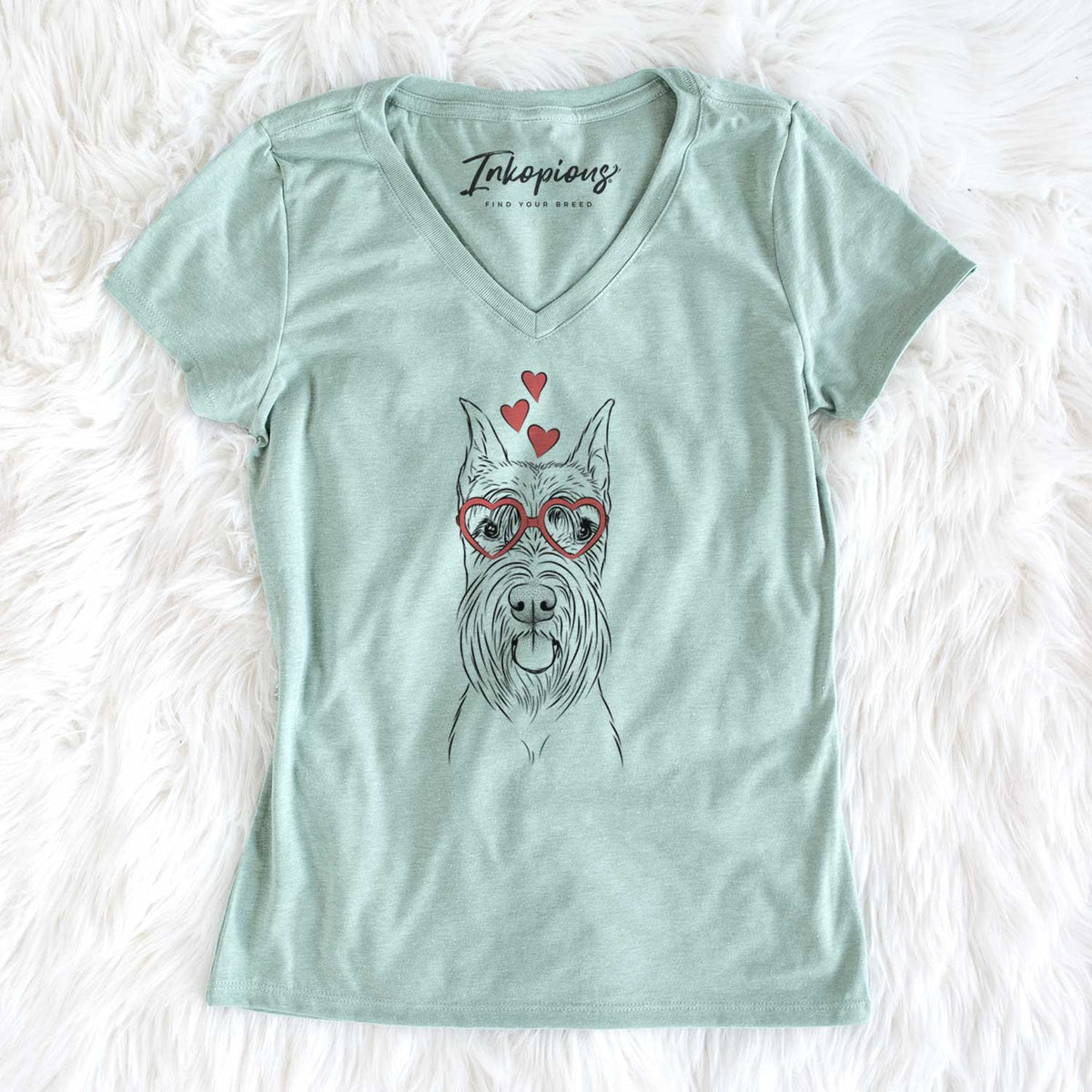 Valentine Samuel the Standard Schnauzer - Women's V-neck Shirt