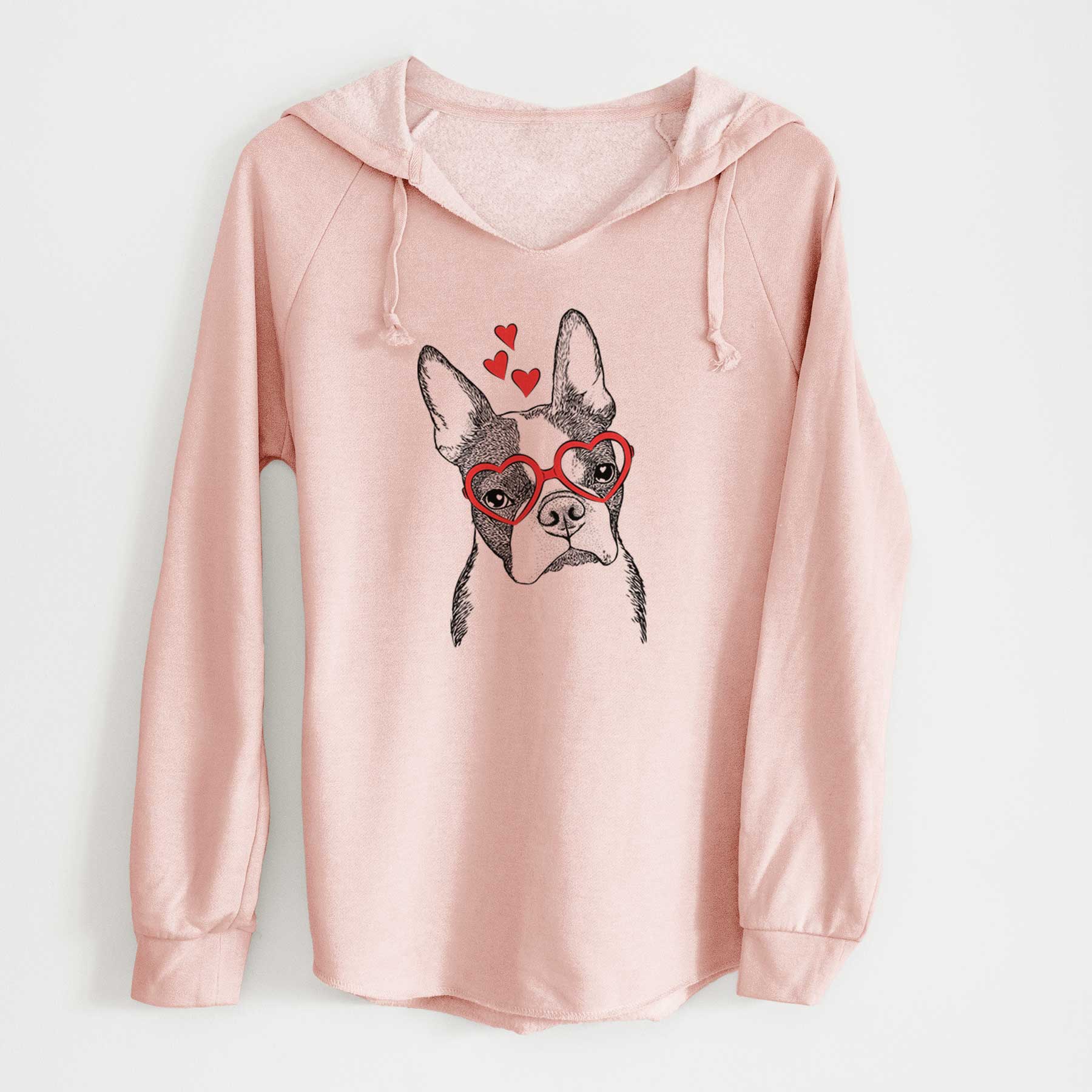 Valentine Samuel the Boston Terrier - Cali Wave Hooded Sweatshirt