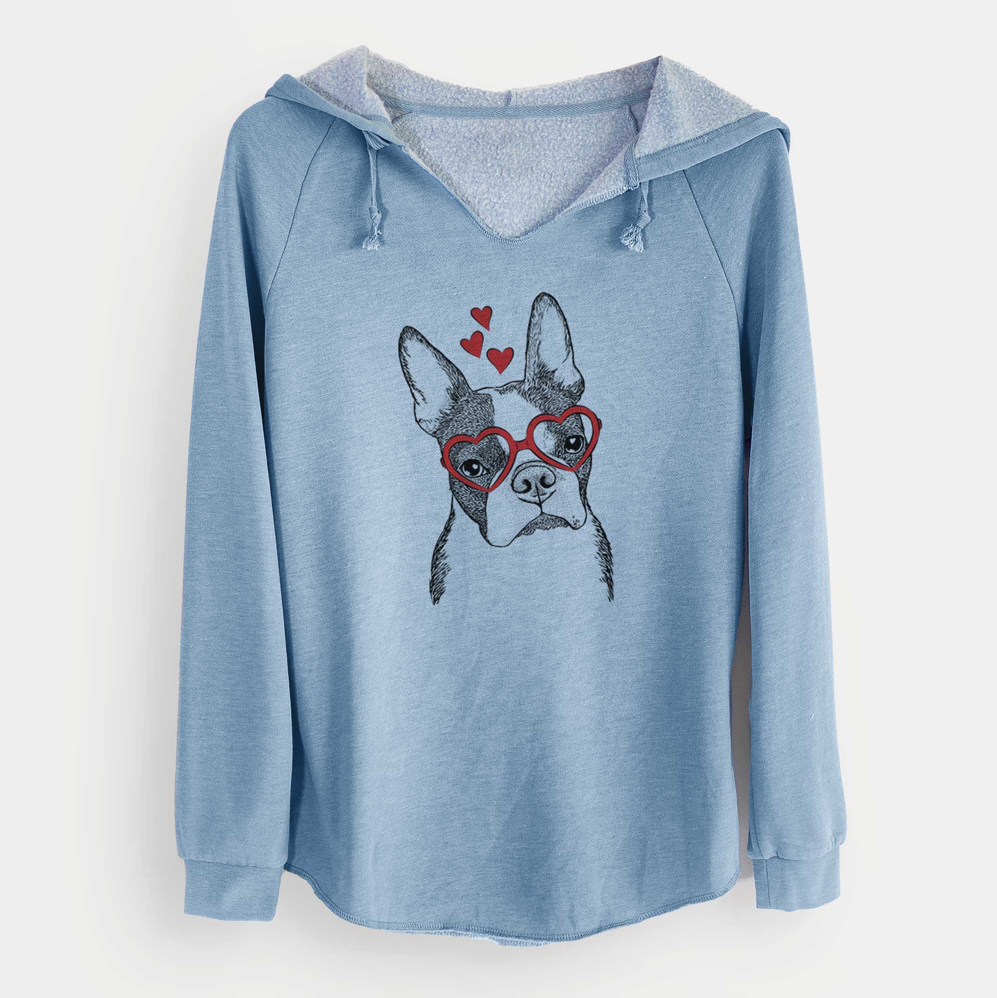 Valentine Samuel the Boston Terrier - Cali Wave Hooded Sweatshirt