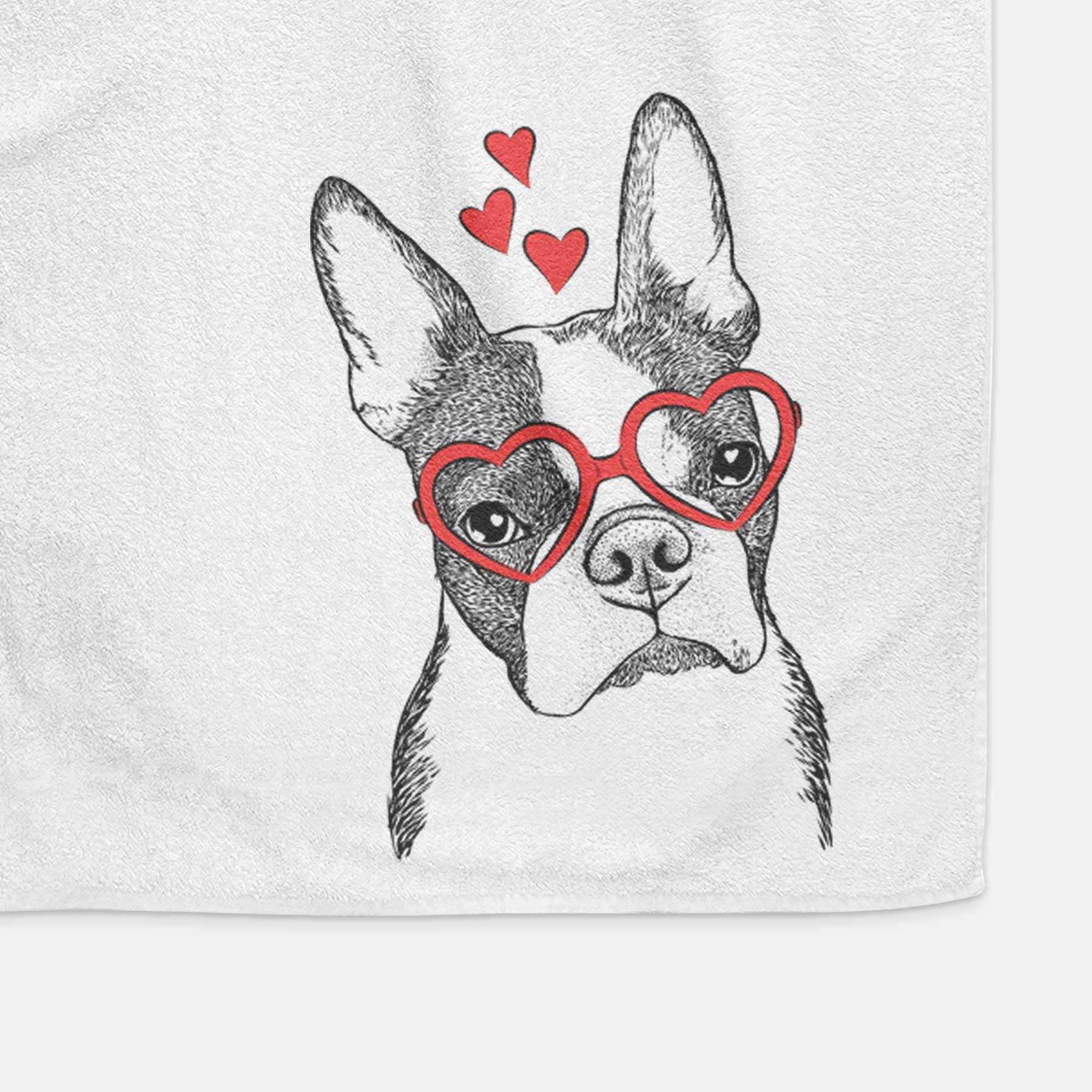 Samuel the Boston Terrier Decorative Hand Towel