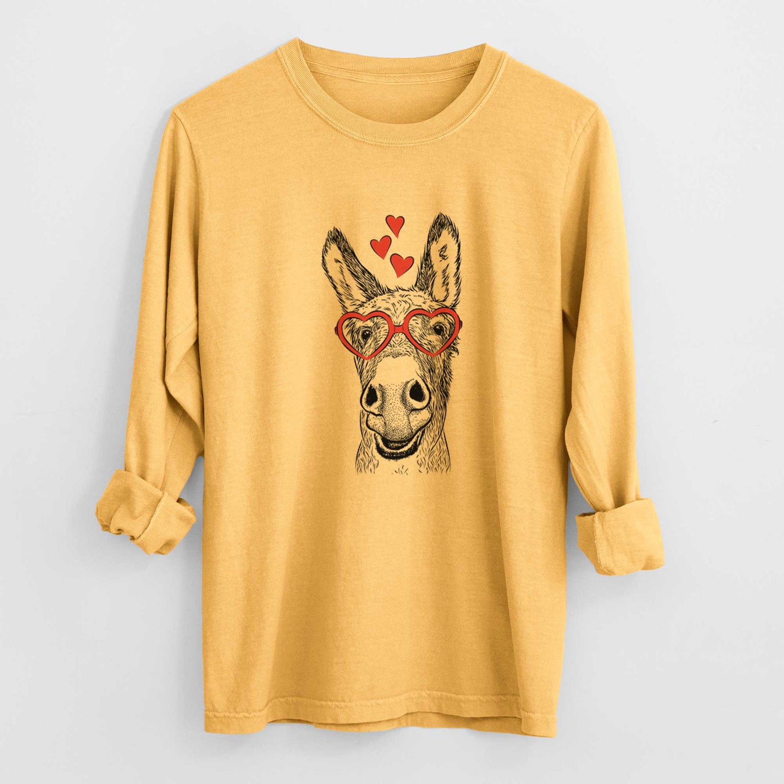 Valentine Samule the Donkey - Heavyweight 100% Cotton Long Sleeve