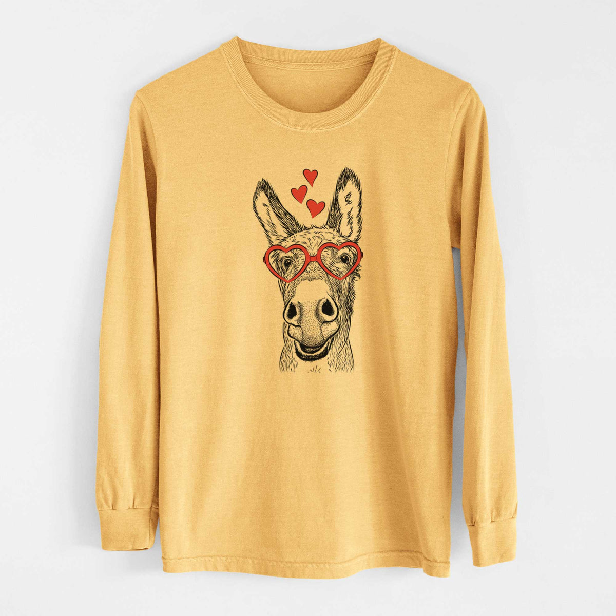 Valentine Samule the Donkey - Heavyweight 100% Cotton Long Sleeve