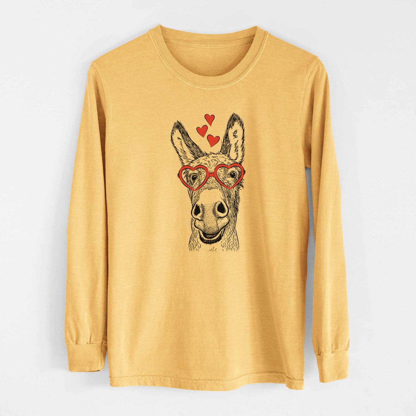 Valentine Samule the Donkey - Heavyweight 100% Cotton Long Sleeve