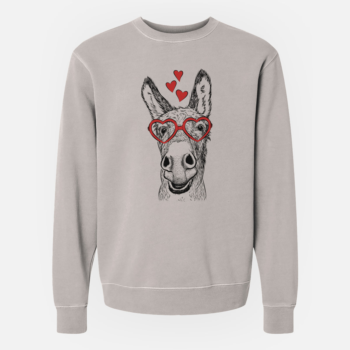 Valentine Samule the Donkey - Unisex Pigment Dyed Crew Sweatshirt