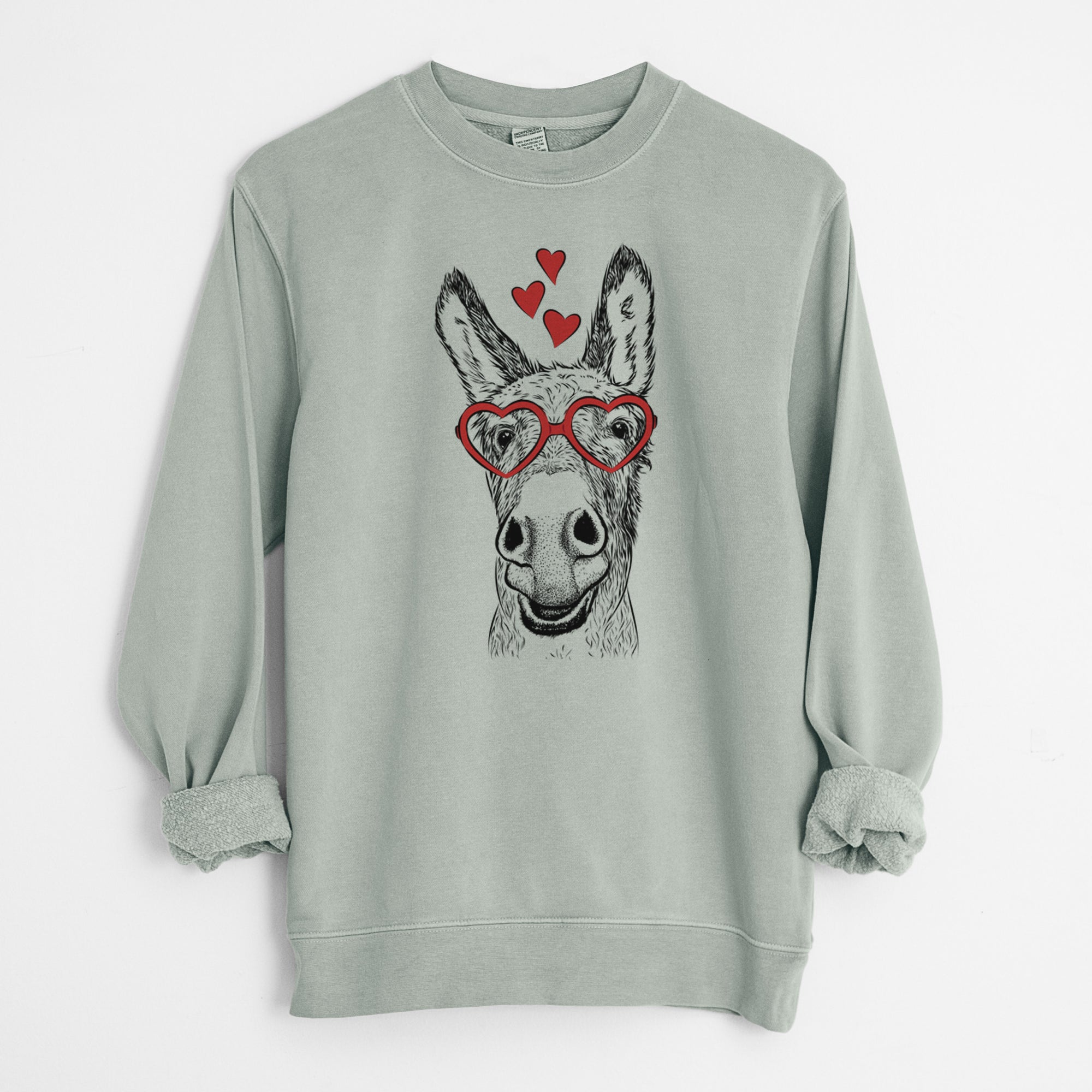 Valentine Samule the Donkey - Unisex Pigment Dyed Crew Sweatshirt