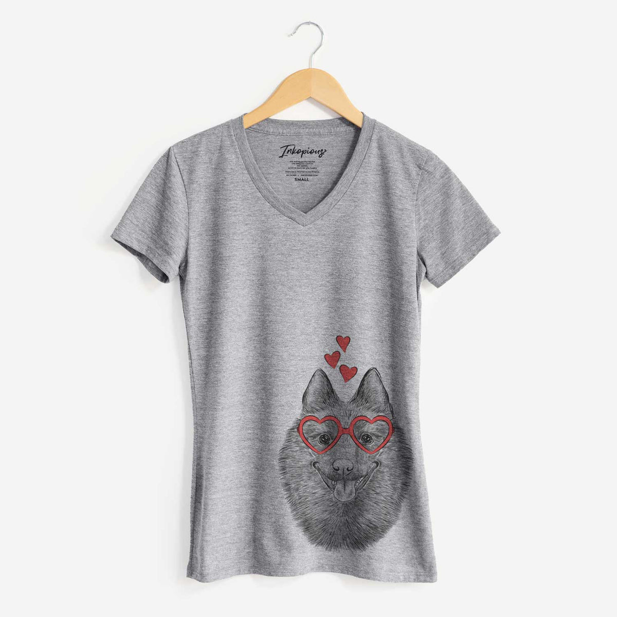 Valentine Sander the Schipperke - Women's V-neck Shirt