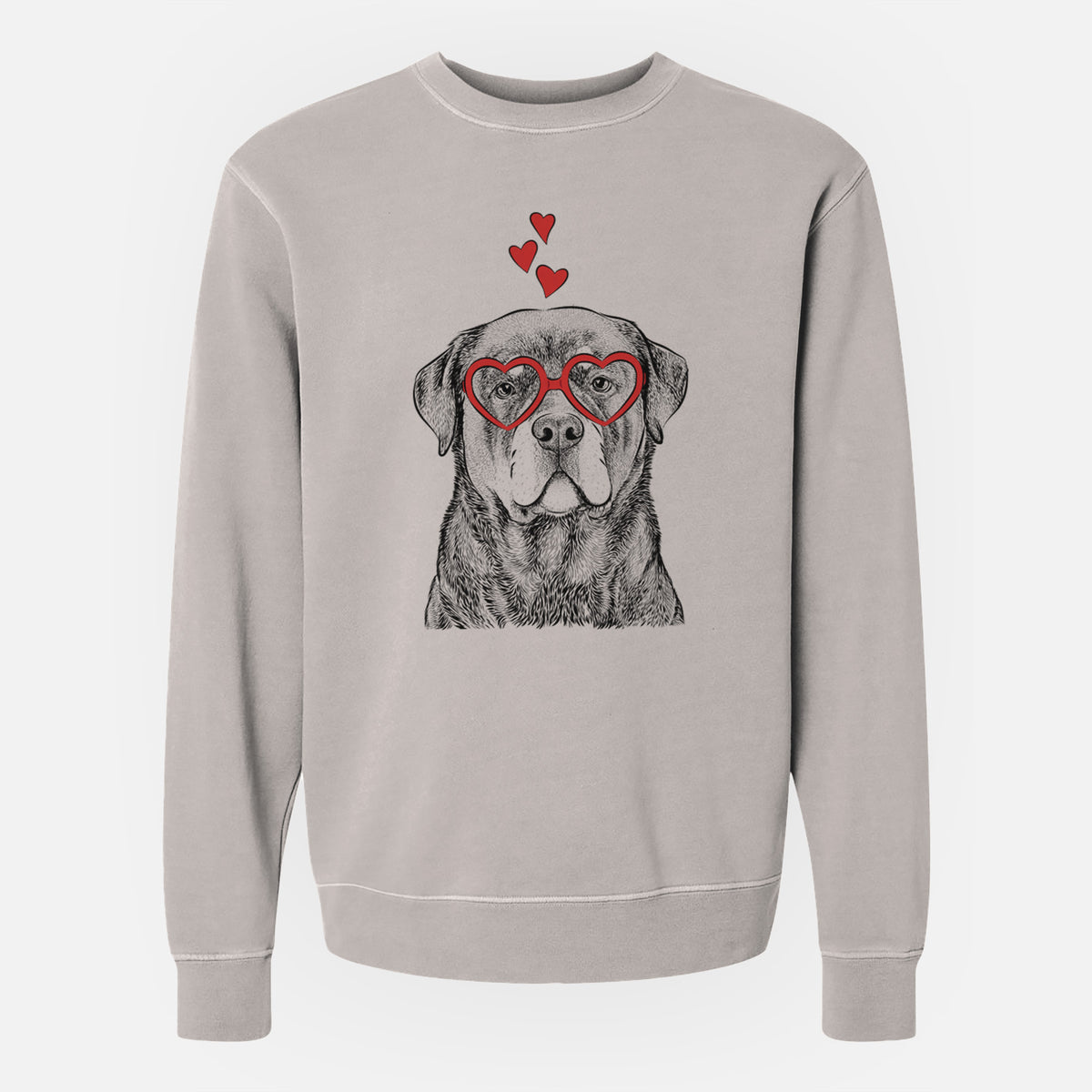Valentine Sarge the Rottweiler - Unisex Pigment Dyed Crew Sweatshirt