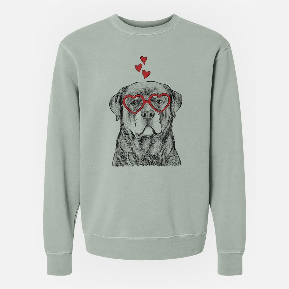 Valentine Sarge the Rottweiler - Unisex Pigment Dyed Crew Sweatshirt