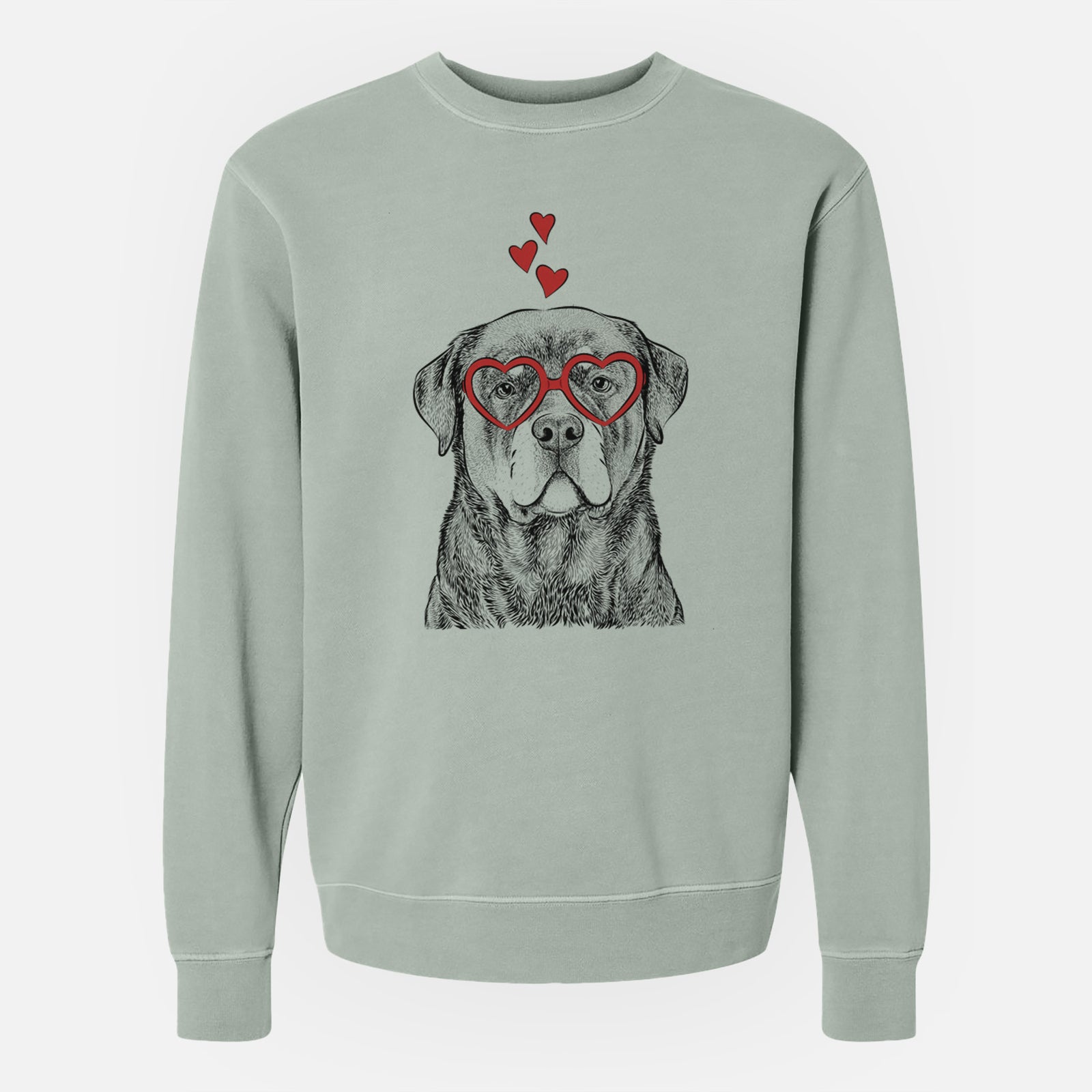 Valentine Sarge the Rottweiler - Unisex Pigment Dyed Crew Sweatshirt