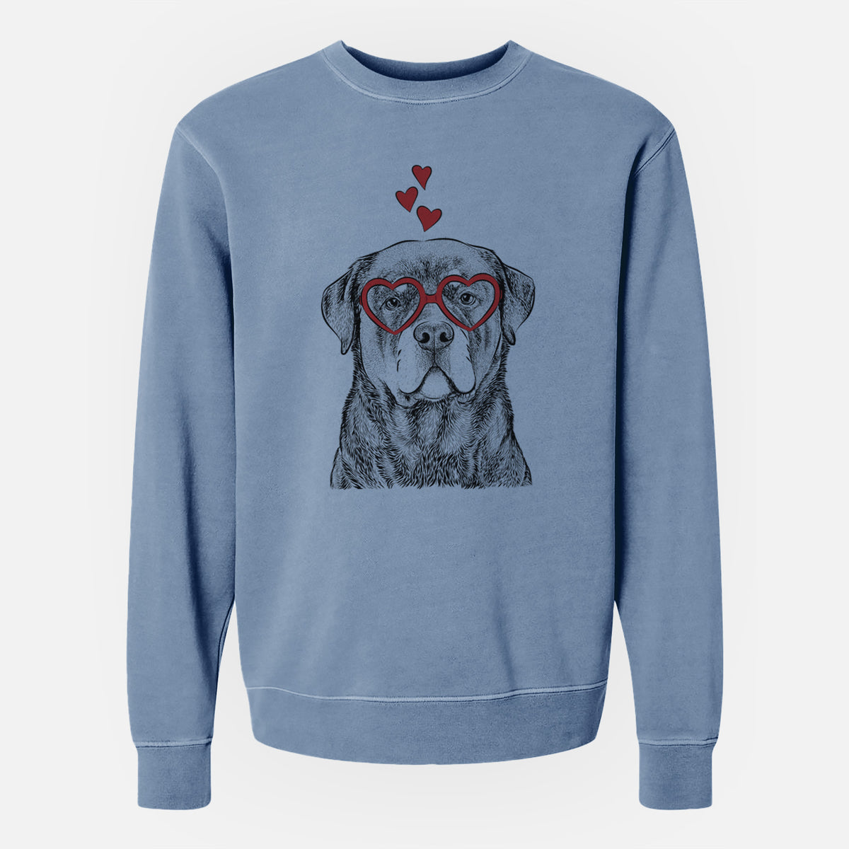 Valentine Sarge the Rottweiler - Unisex Pigment Dyed Crew Sweatshirt