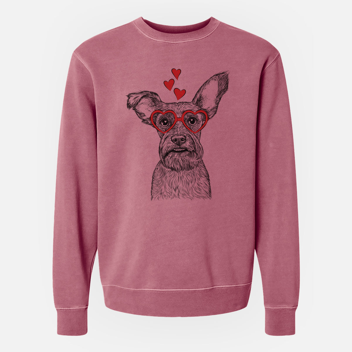 Valentine Sawyer the Snorkie - Unisex Pigment Dyed Crew Sweatshirt